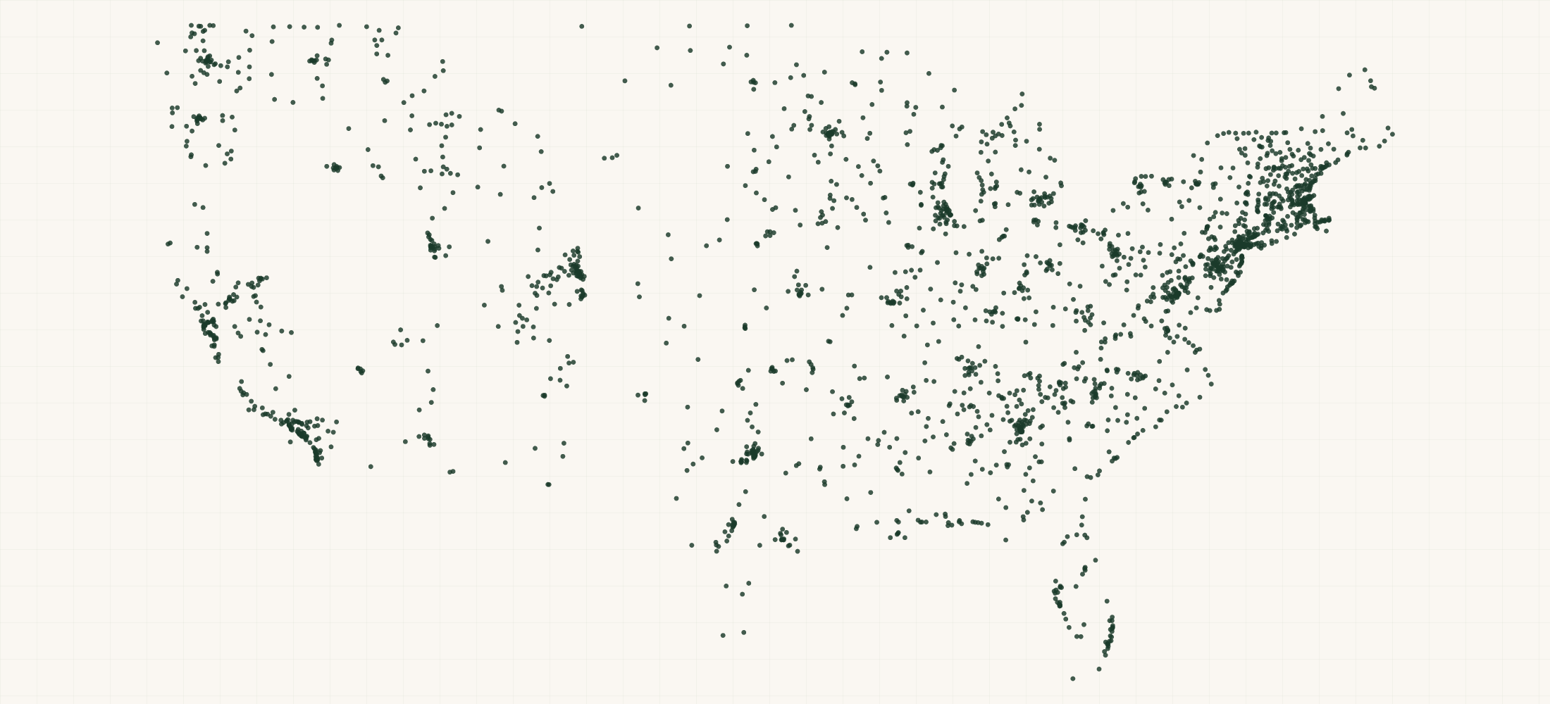 Map of where the Patagonia Retailers are