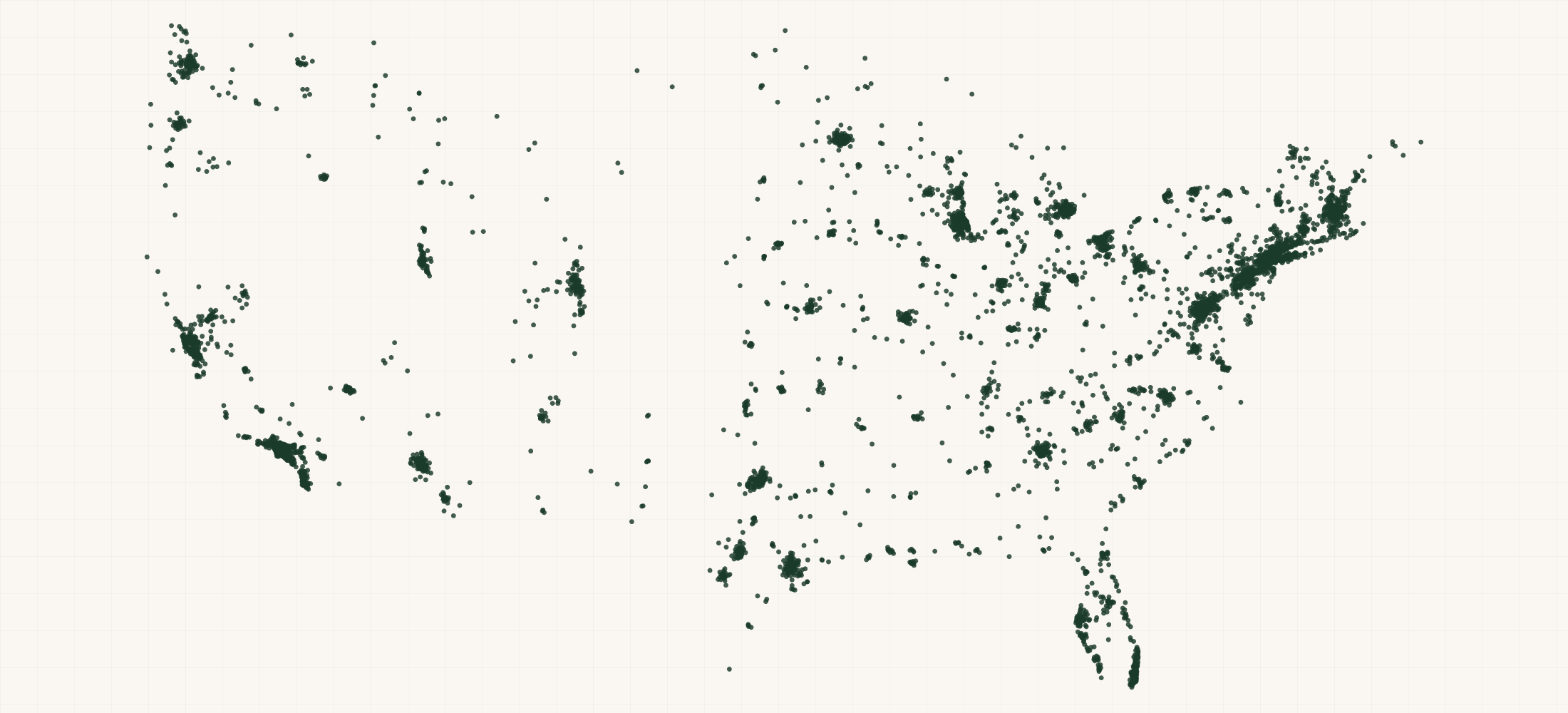 Map of where the US Patent & IP Law Firms are