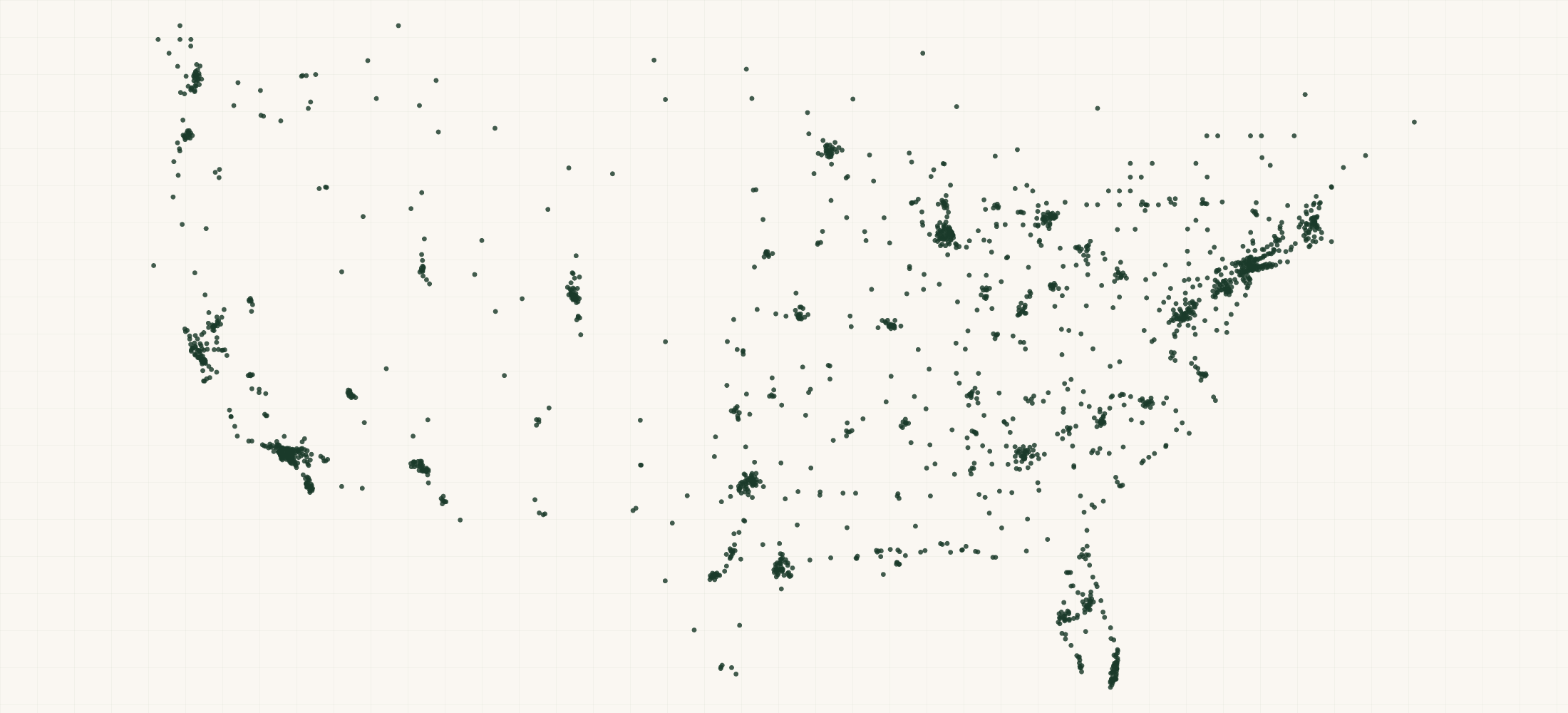 Map of where the Pattern Beauty Retailers are