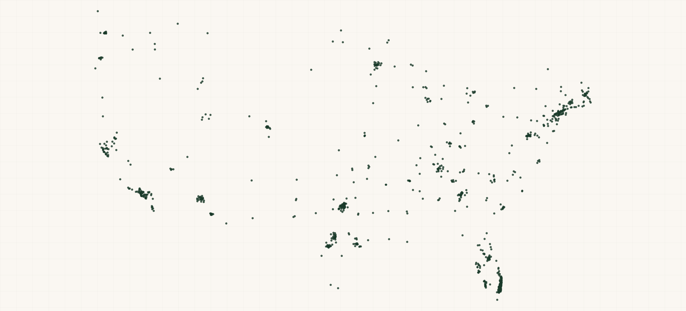 Map of where the Pavise Retailers are