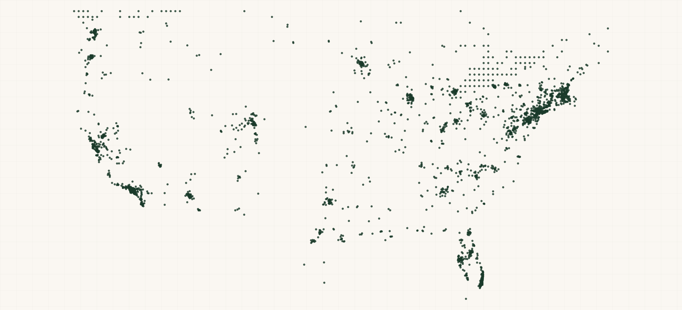 Map of where the PAX Retailers are