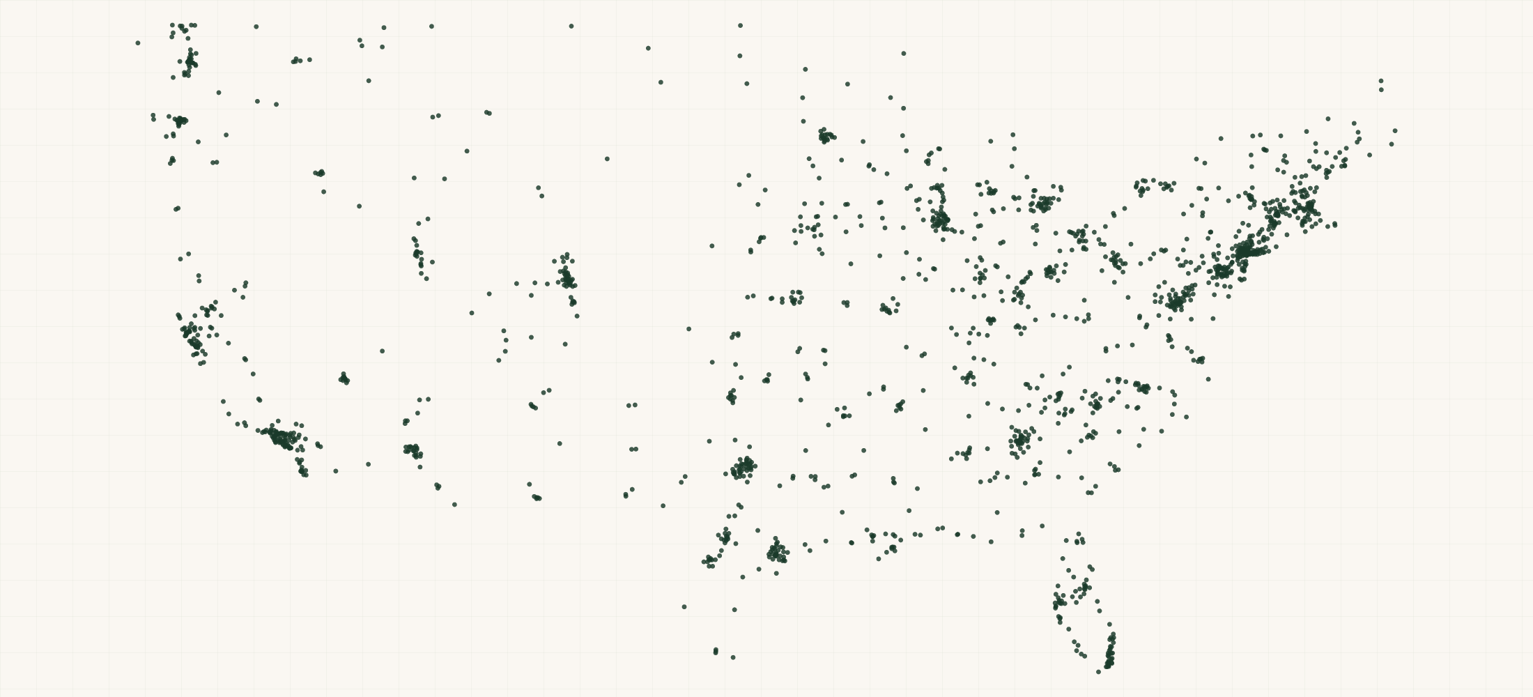 Map of where the Peak Design Retailers are