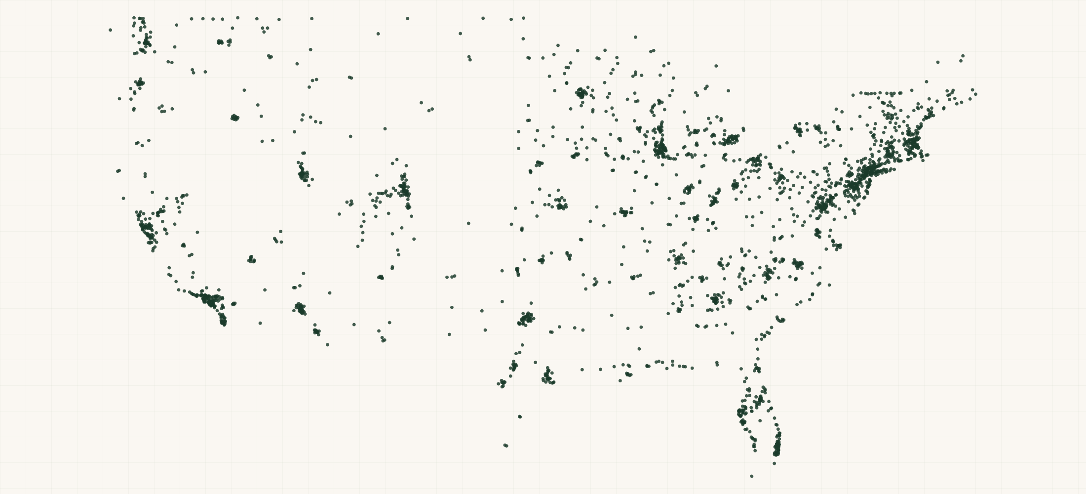 Map of where the PEARL iZUMi Retailers are