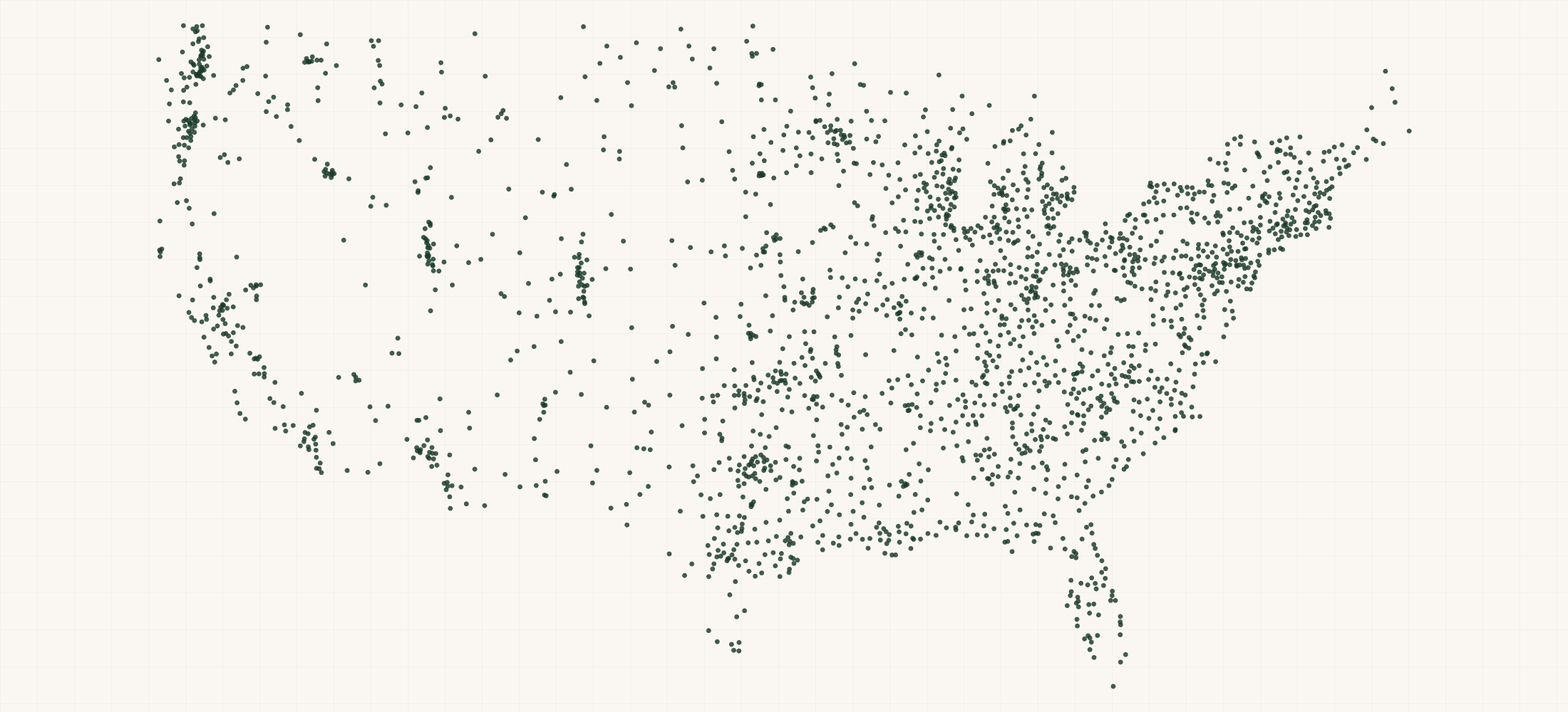 Map of where the Peet Dryer Retailers are