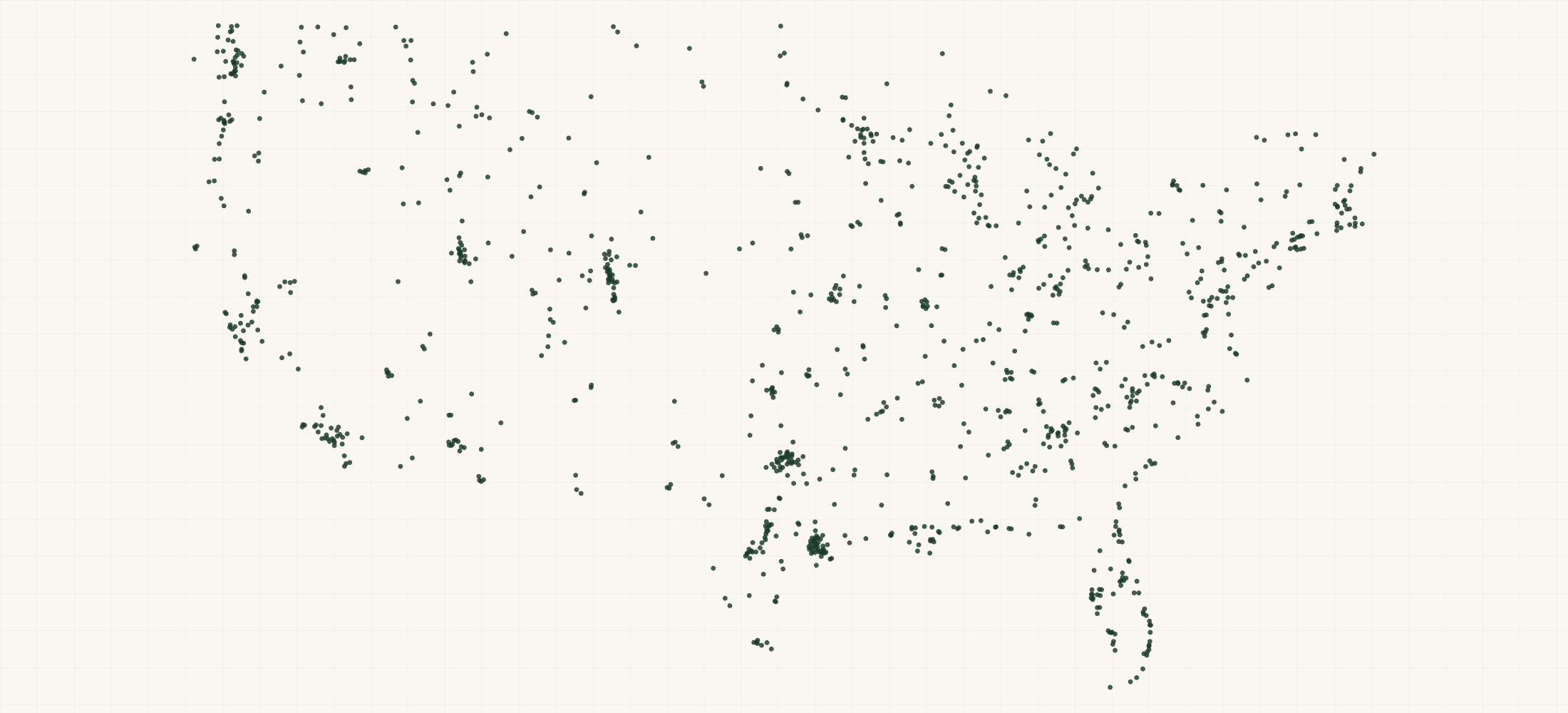 Map of where the Pelican Retailers are