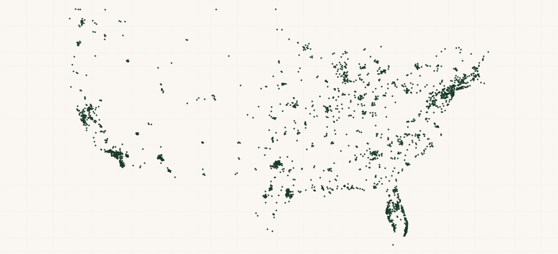 Map of where the Pentair Pool Dealers are