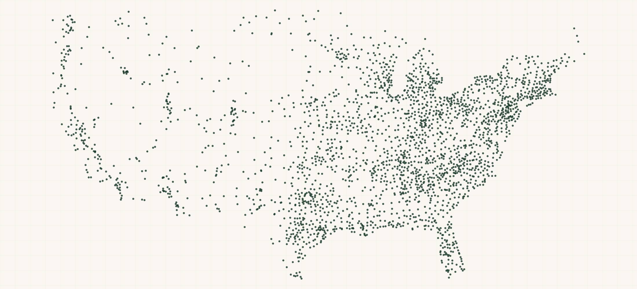 Map of where the Pet Kings Retailers are