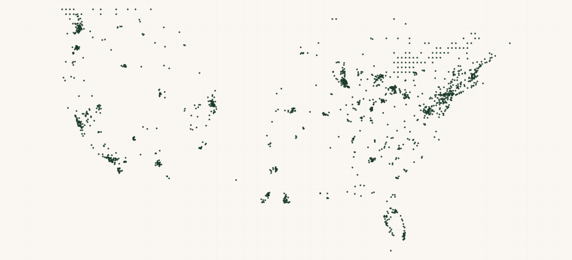 Map of where the PetKind Retailers are
