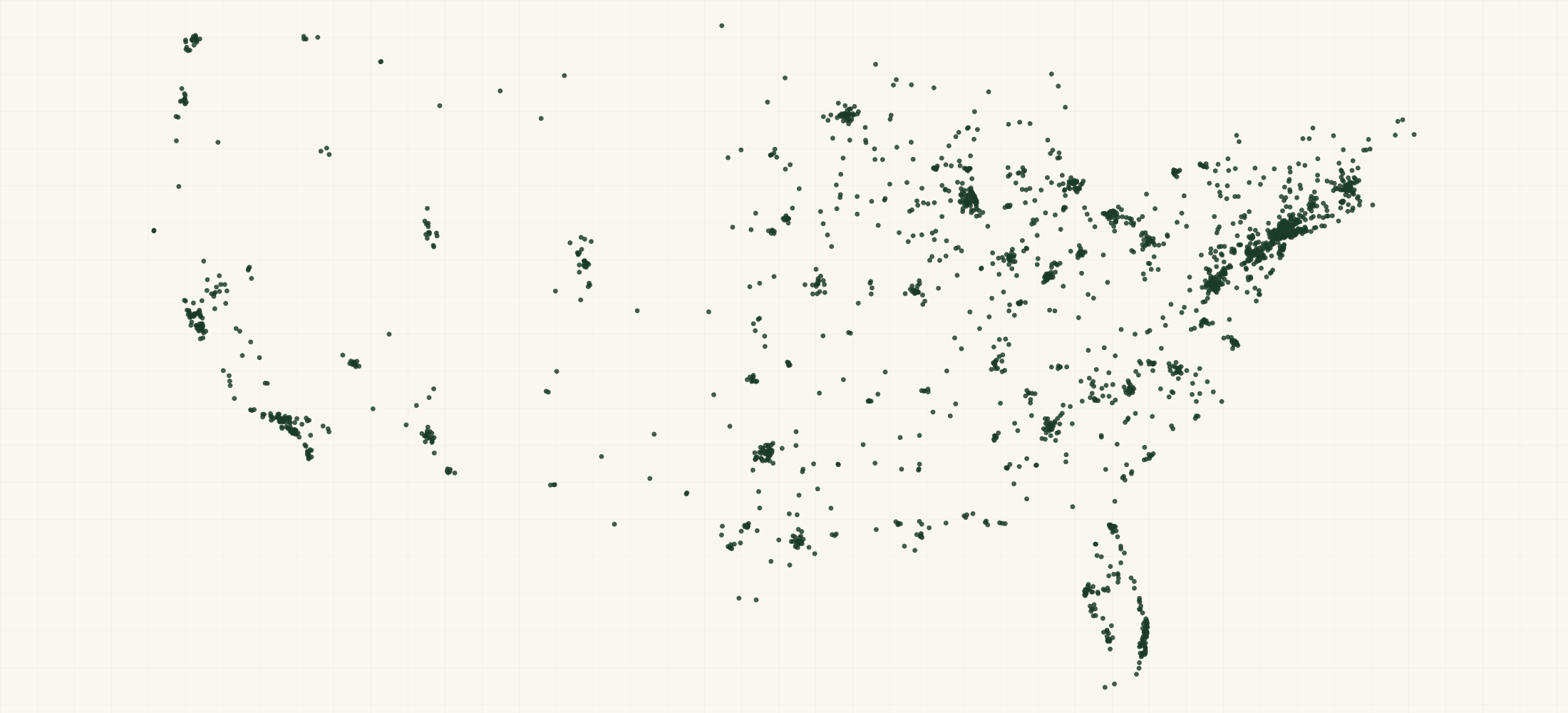 Map of where the Philanthropy & Grantmaking Nonprofits are