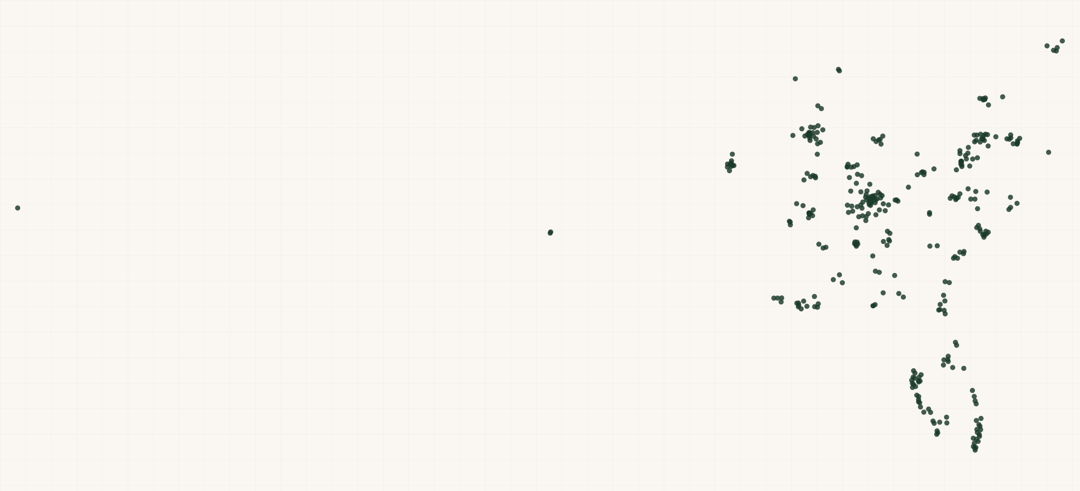 Map of where the Pinnacle Bank Branches are