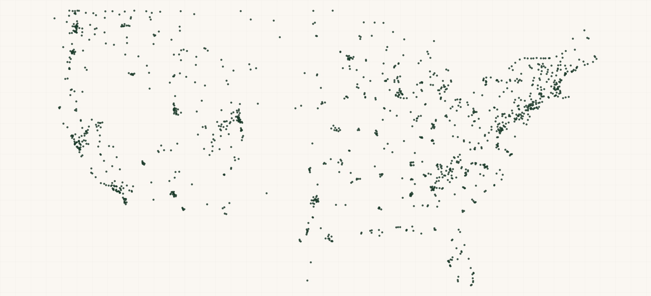 Map of where the Platypus Retailers are
