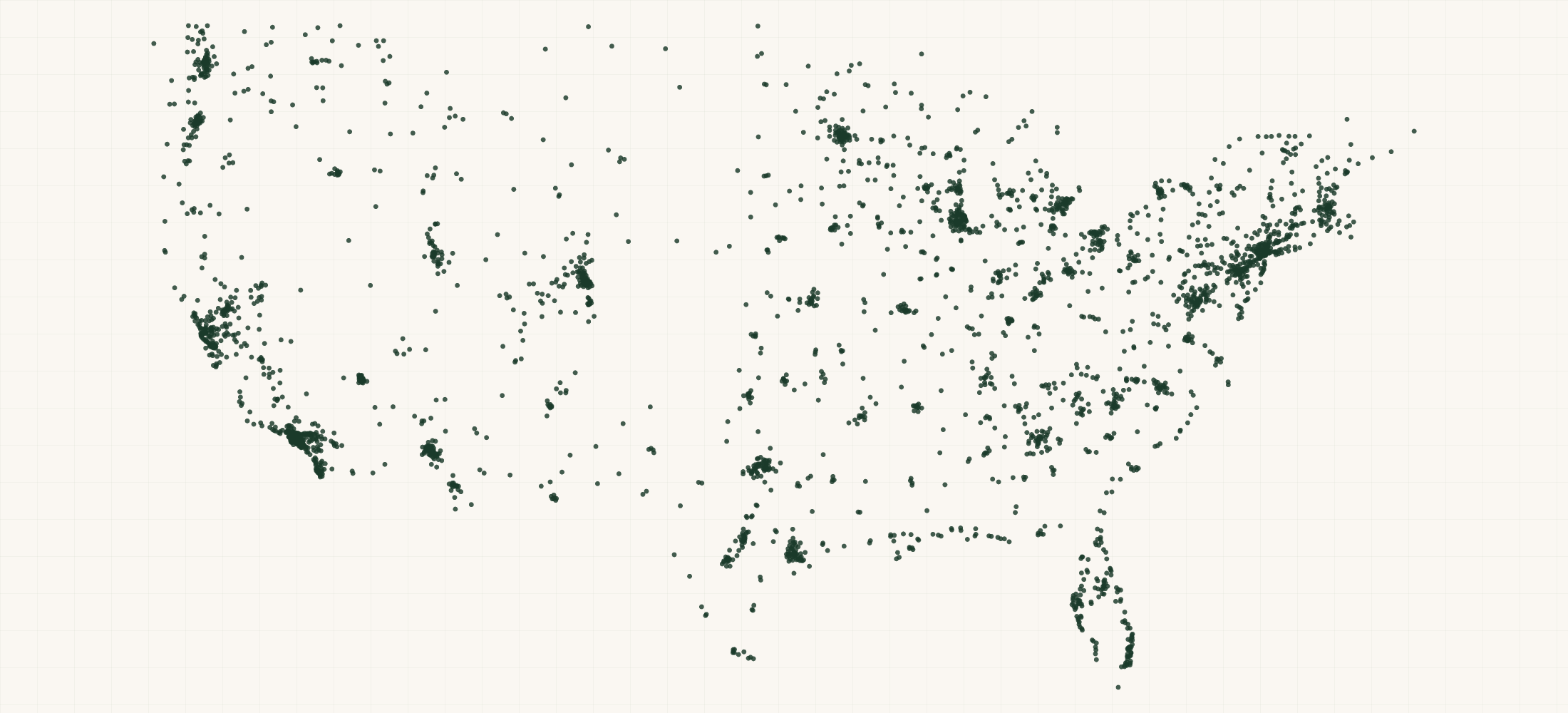 Map of where the Polar Bottle Retailers are