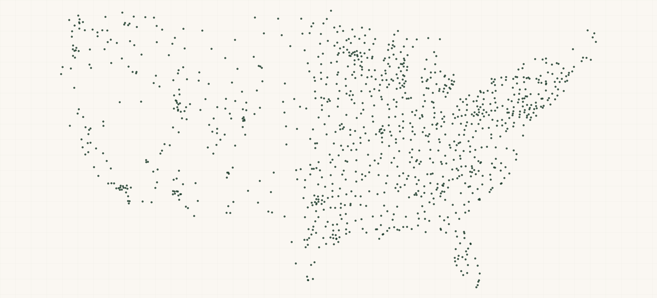 Map of where the Polaris Dealers are