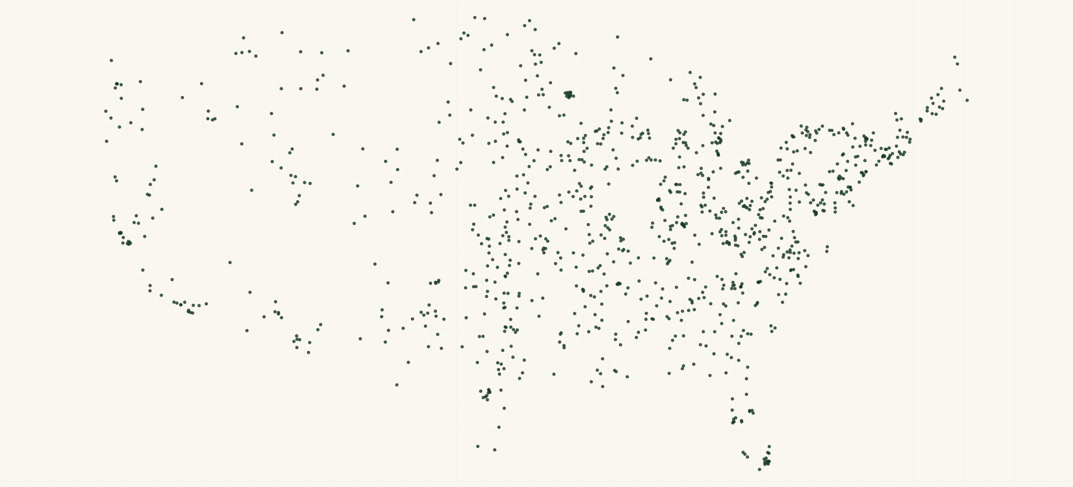 Map of where the Pomélo+Co Retailers are