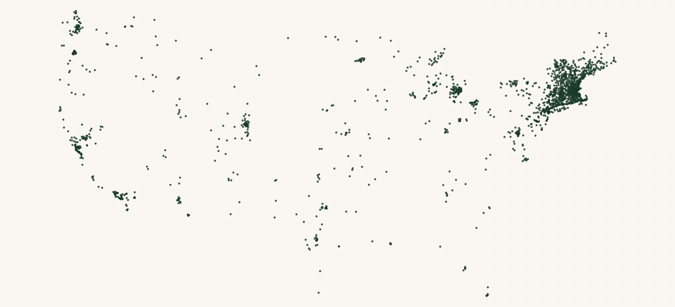 Map of where the Popzup Popcorn Retailers are