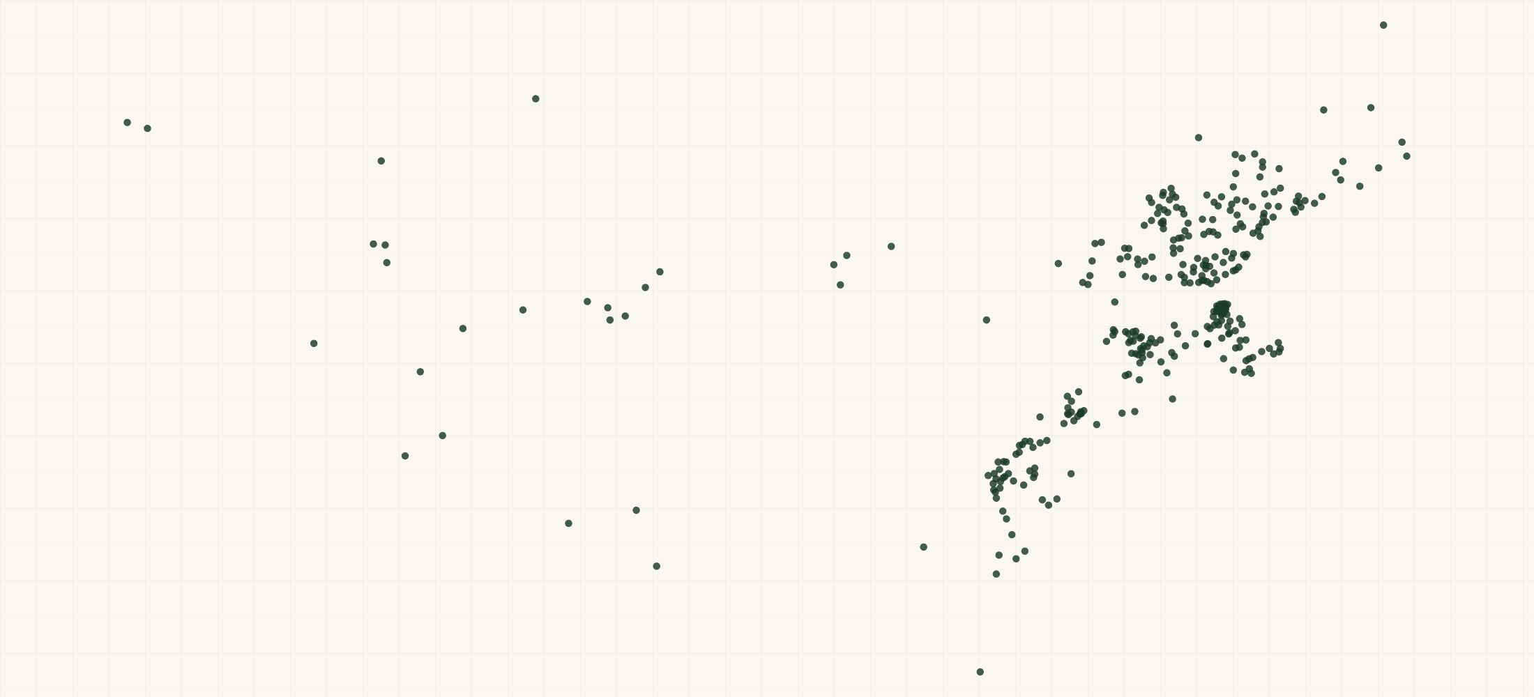 Map of where the Prime100 Retailers are