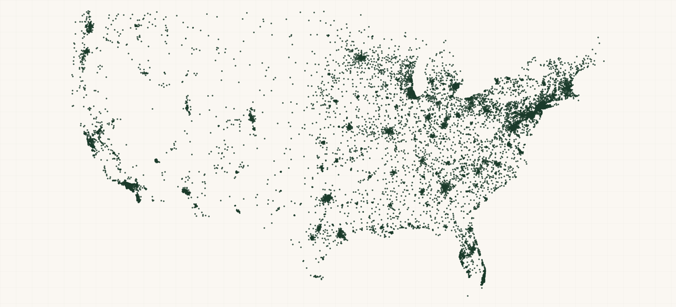Map of where the US Private Schools are