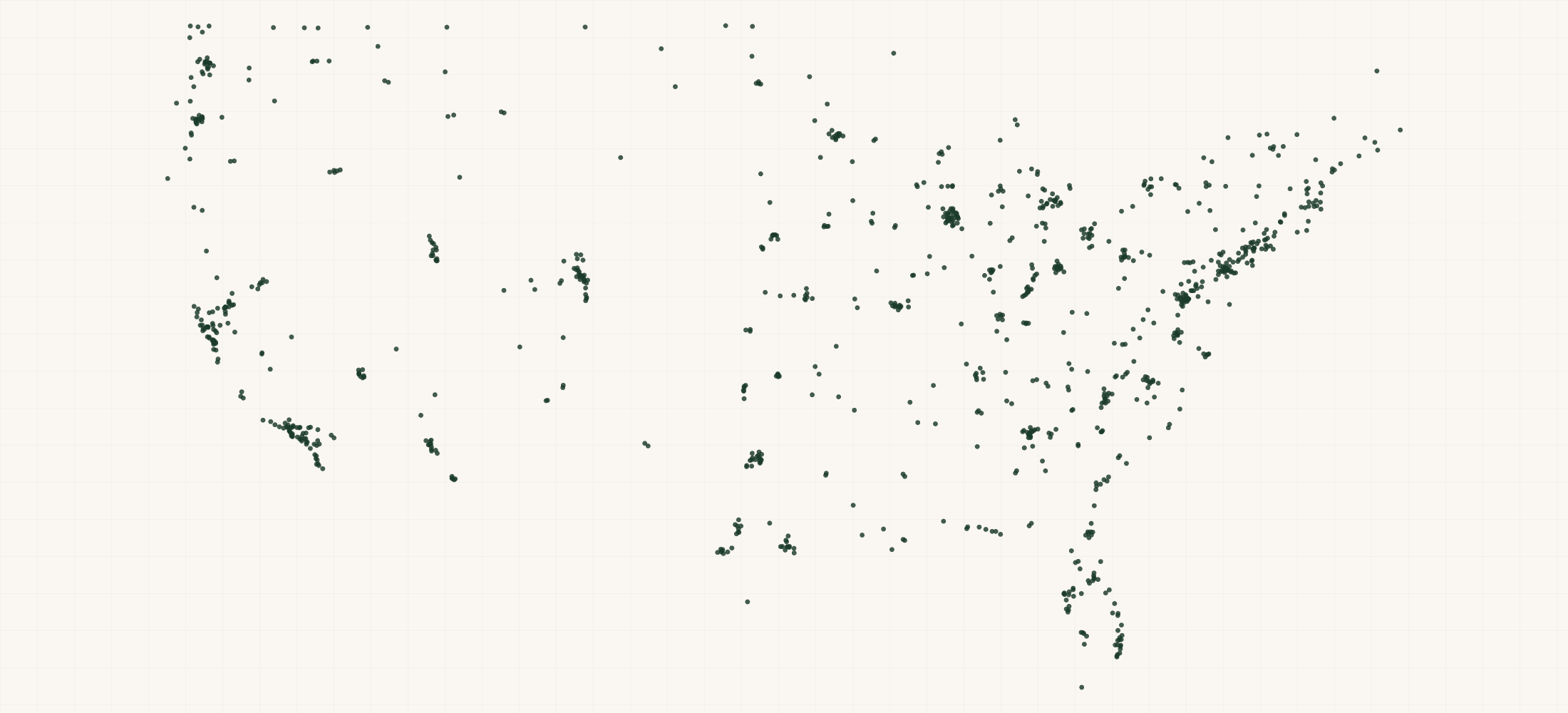 Map of where the Pro-Tec Retailers are