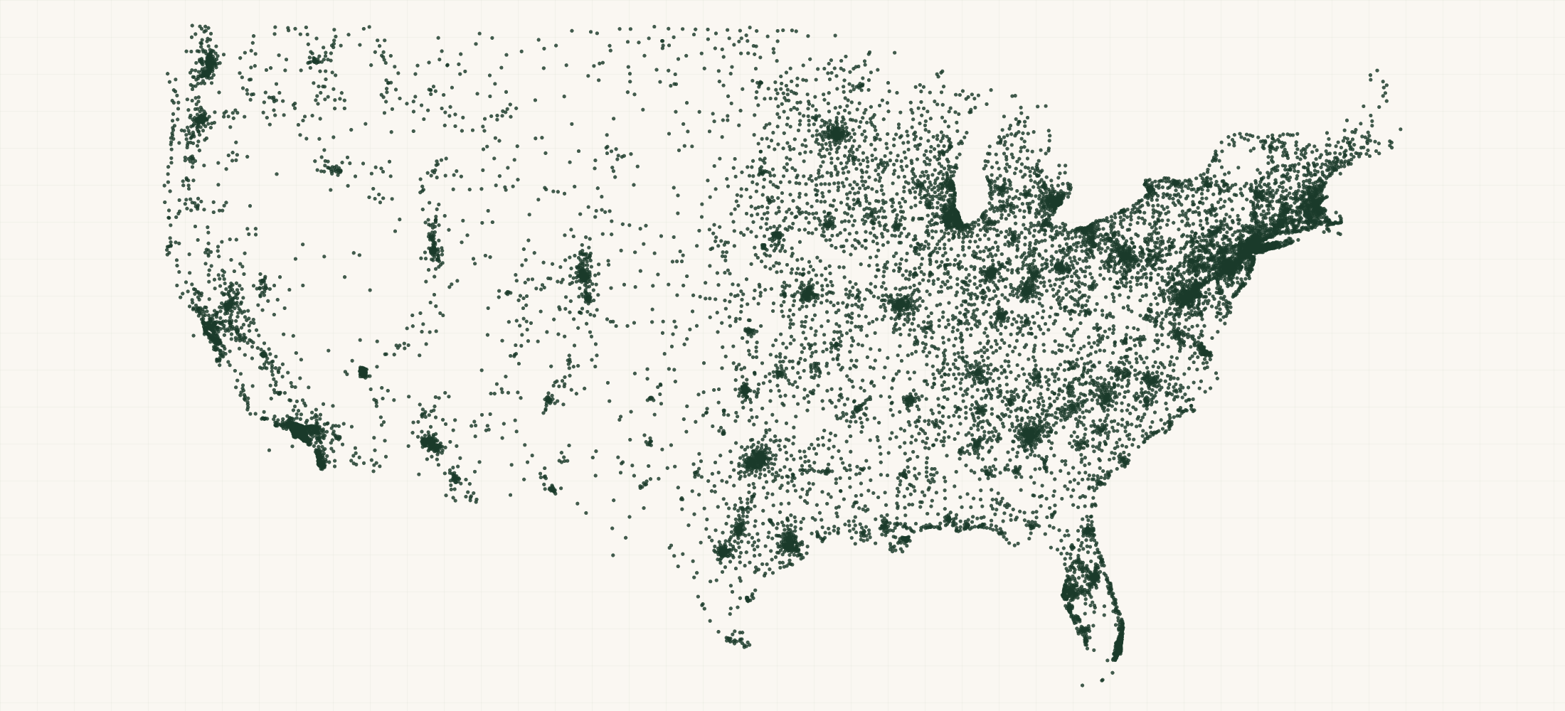 Map of where the Public & Societal Benefit Nonprofits are