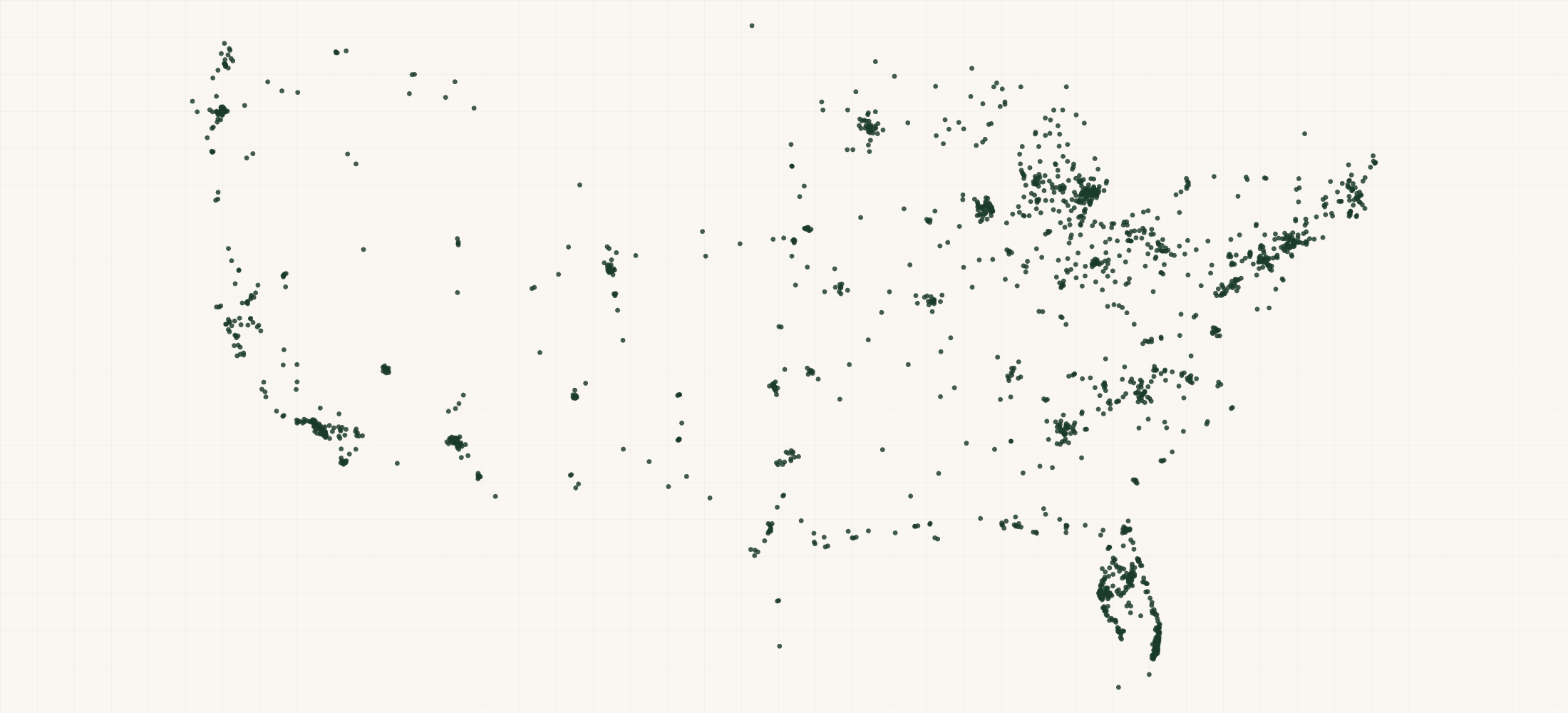 Map of where the Puffco Retailers are