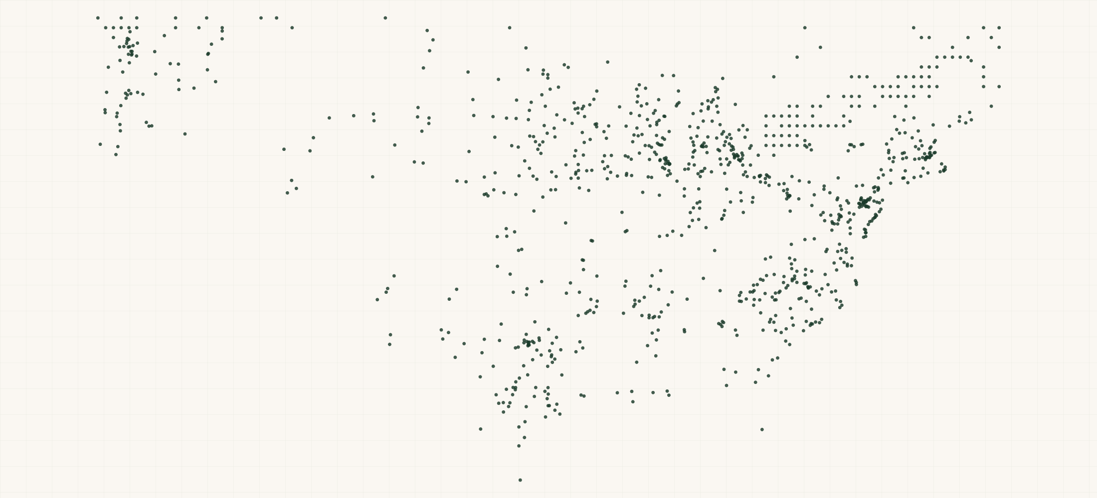 Map of where the Pure Essence Retailers are
