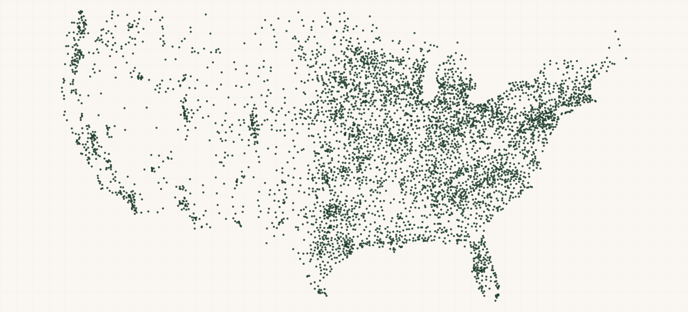 Map of where the Purina Animal Nutrition Retailers are
