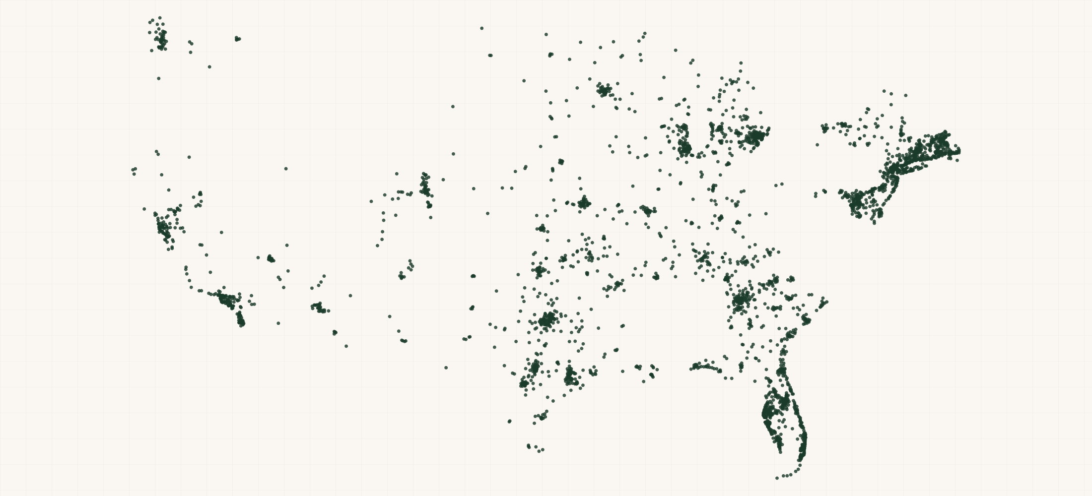 Map of where the Pusser's Rum Retailers are