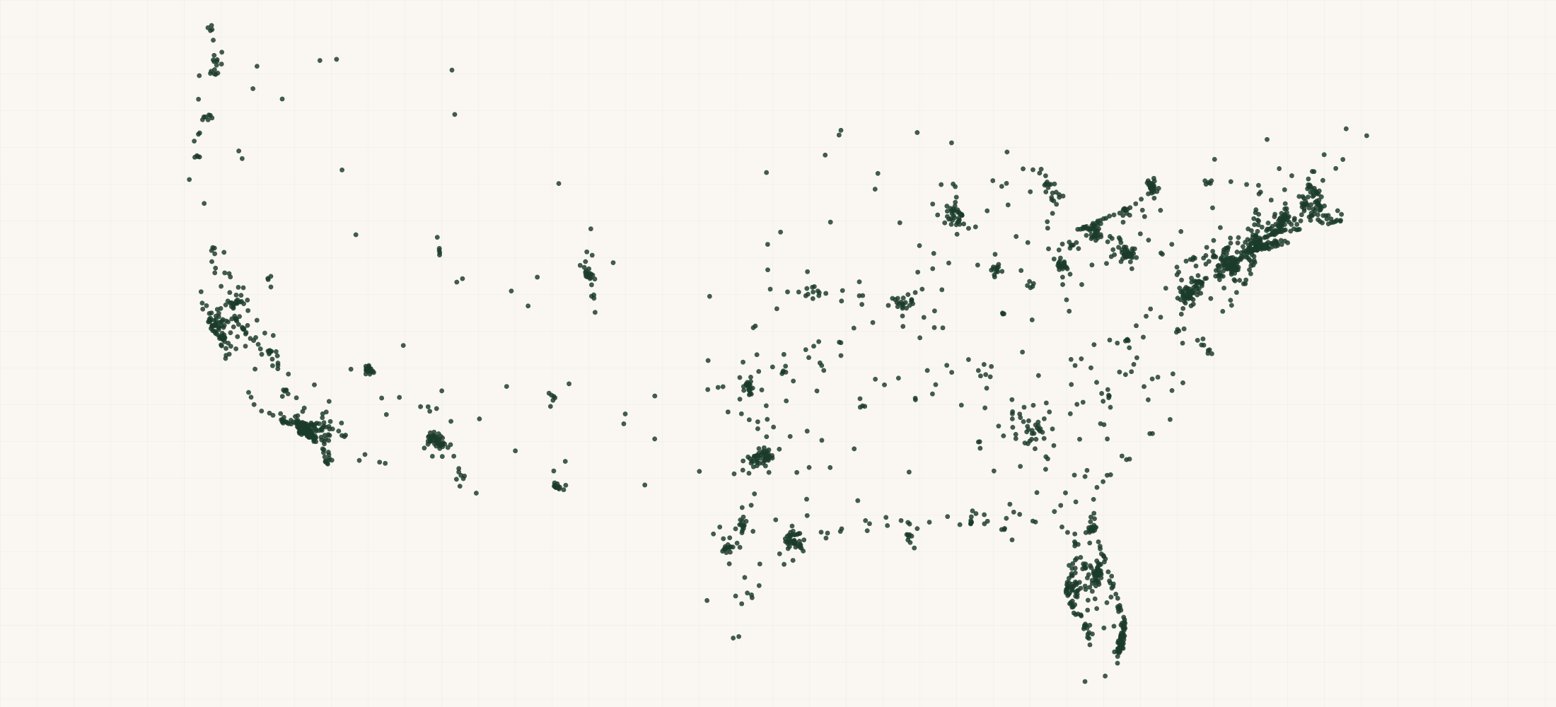 Map of where the Quest Diagnostics Patient Service Center Locations are