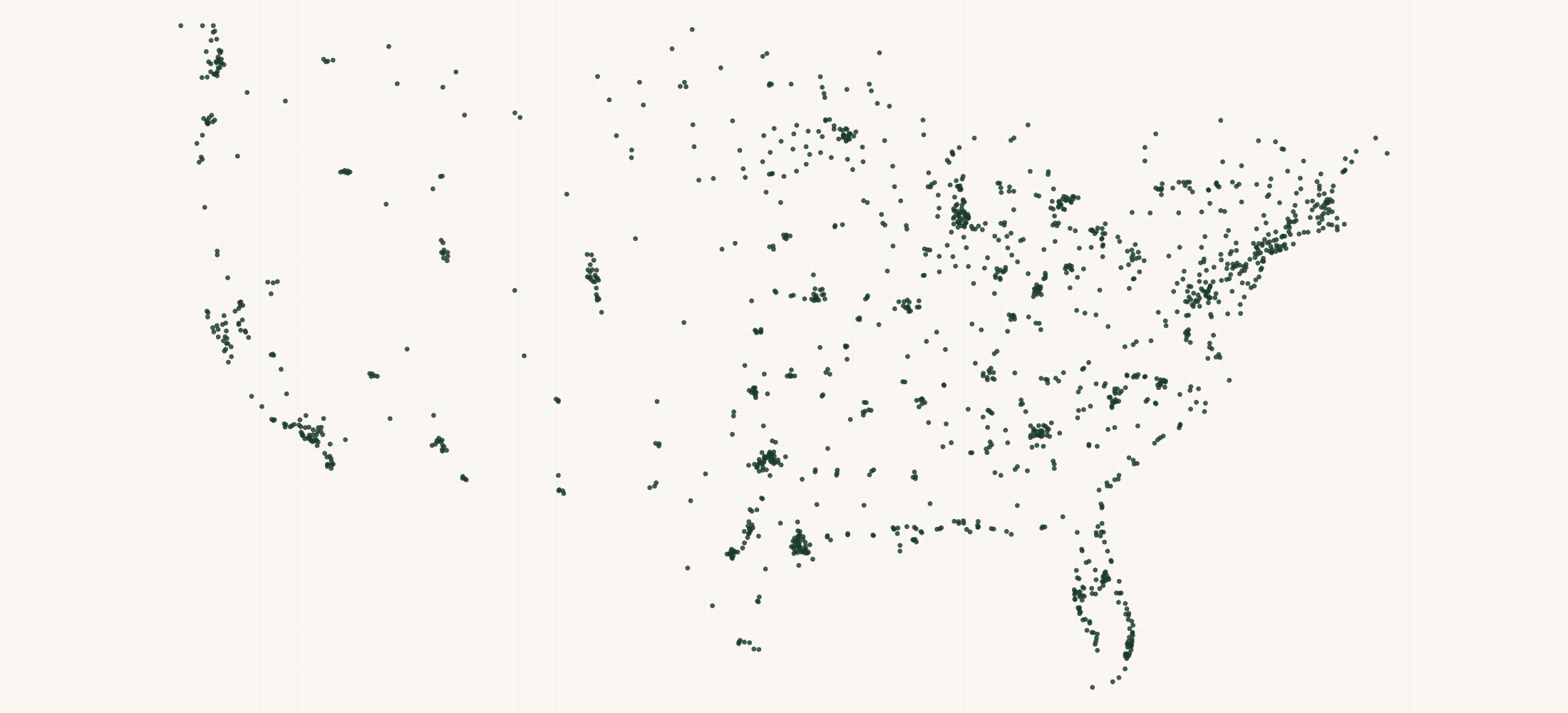 Map of where the Rave Sports Retailers are
