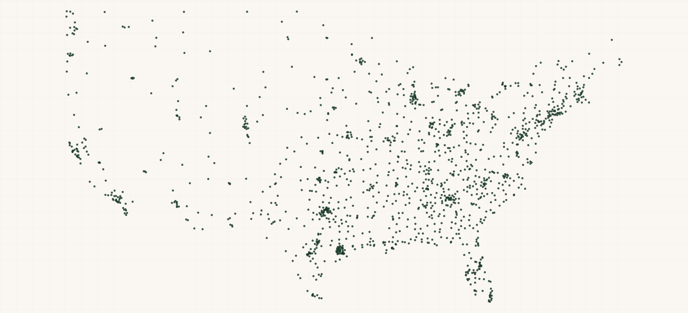 Map of where the Rawlings Retailers are