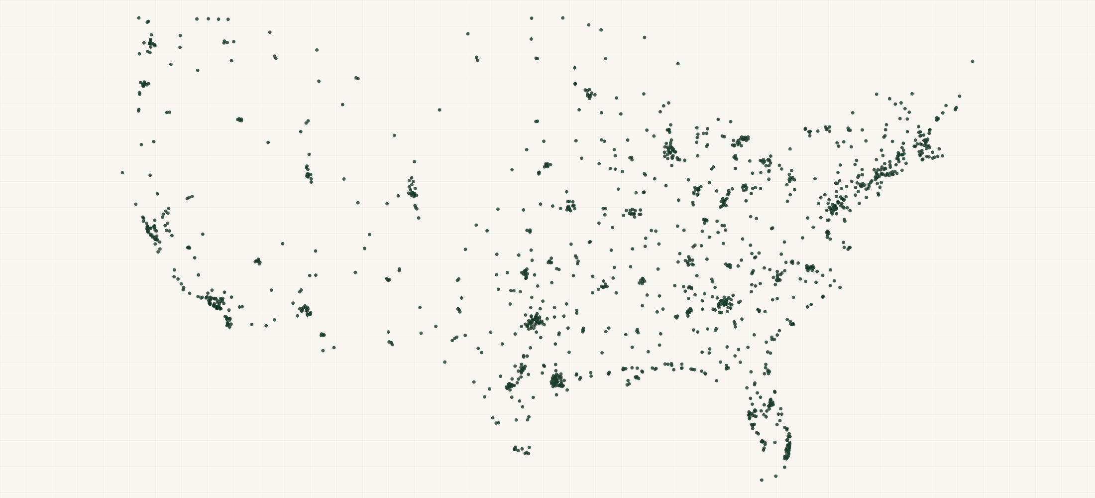 Map of where the Ray-Ban Retailers are