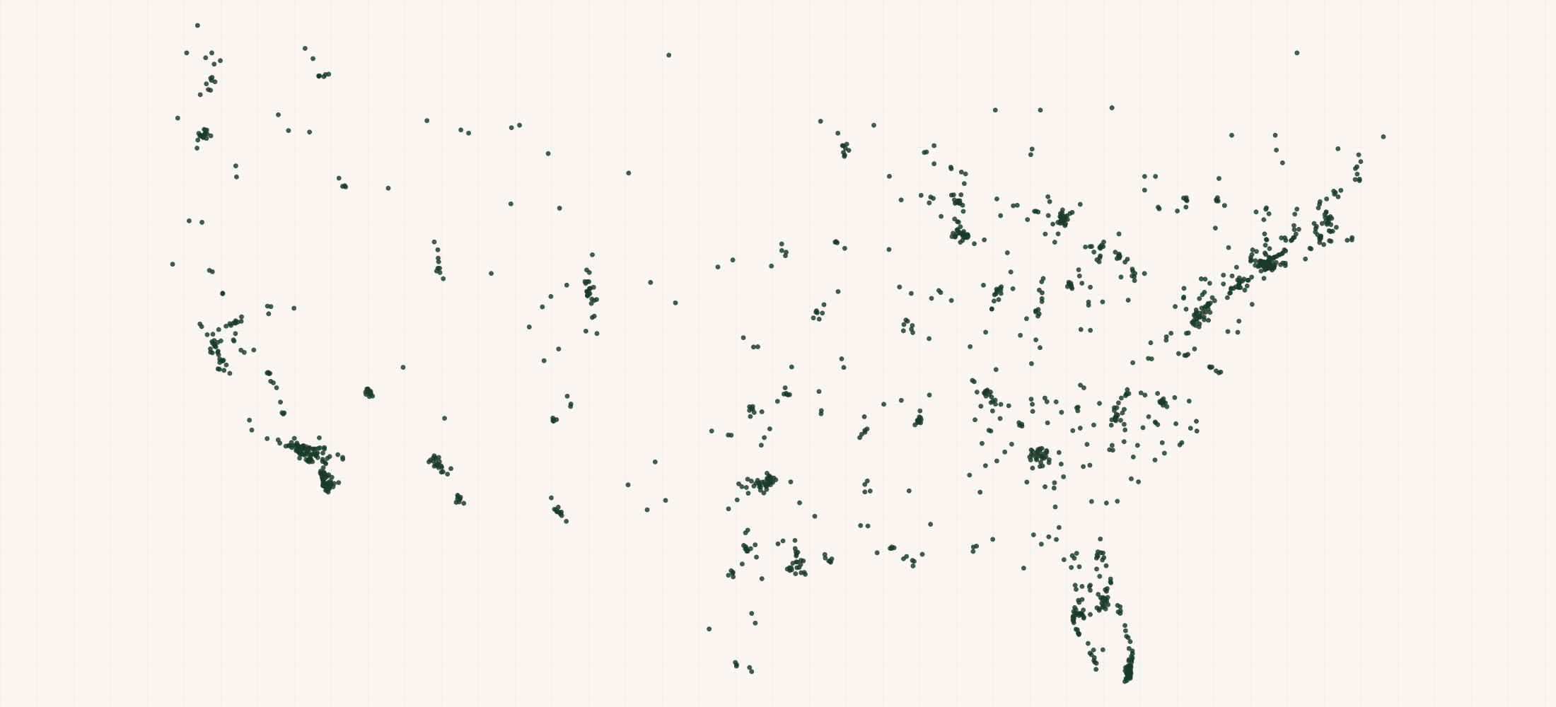 Map of where the RD Alchemy Natural Products Retailers are