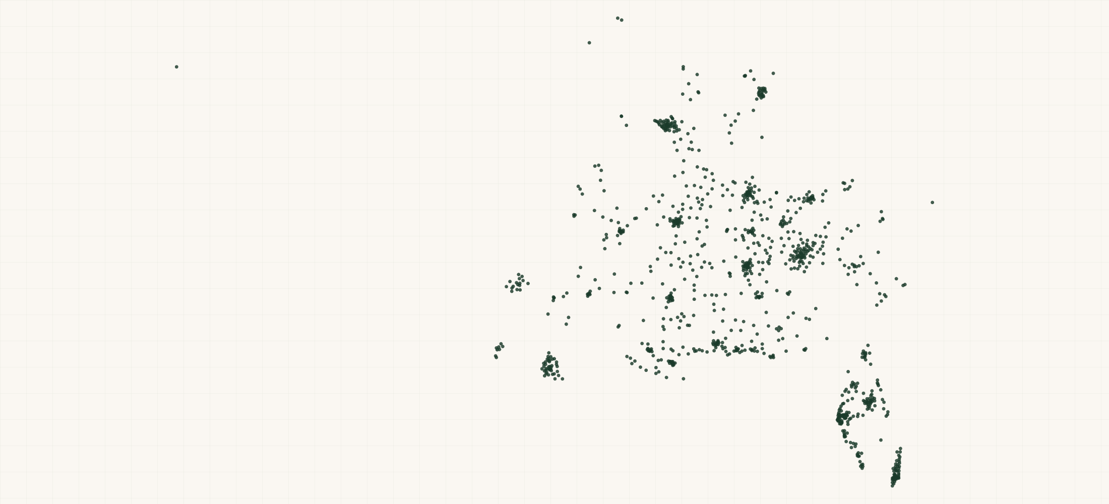 Map of where the Regions Bank Branches are