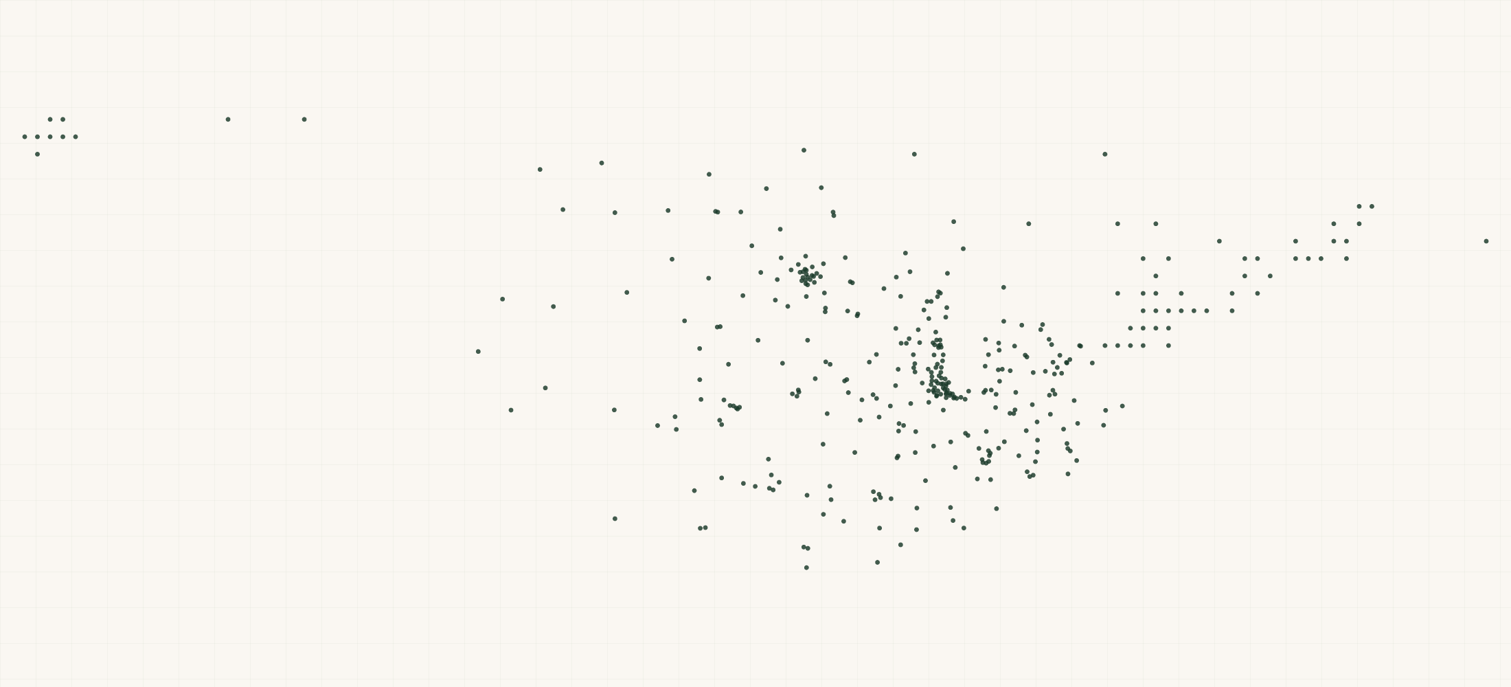Map of where the Reln Retailers are