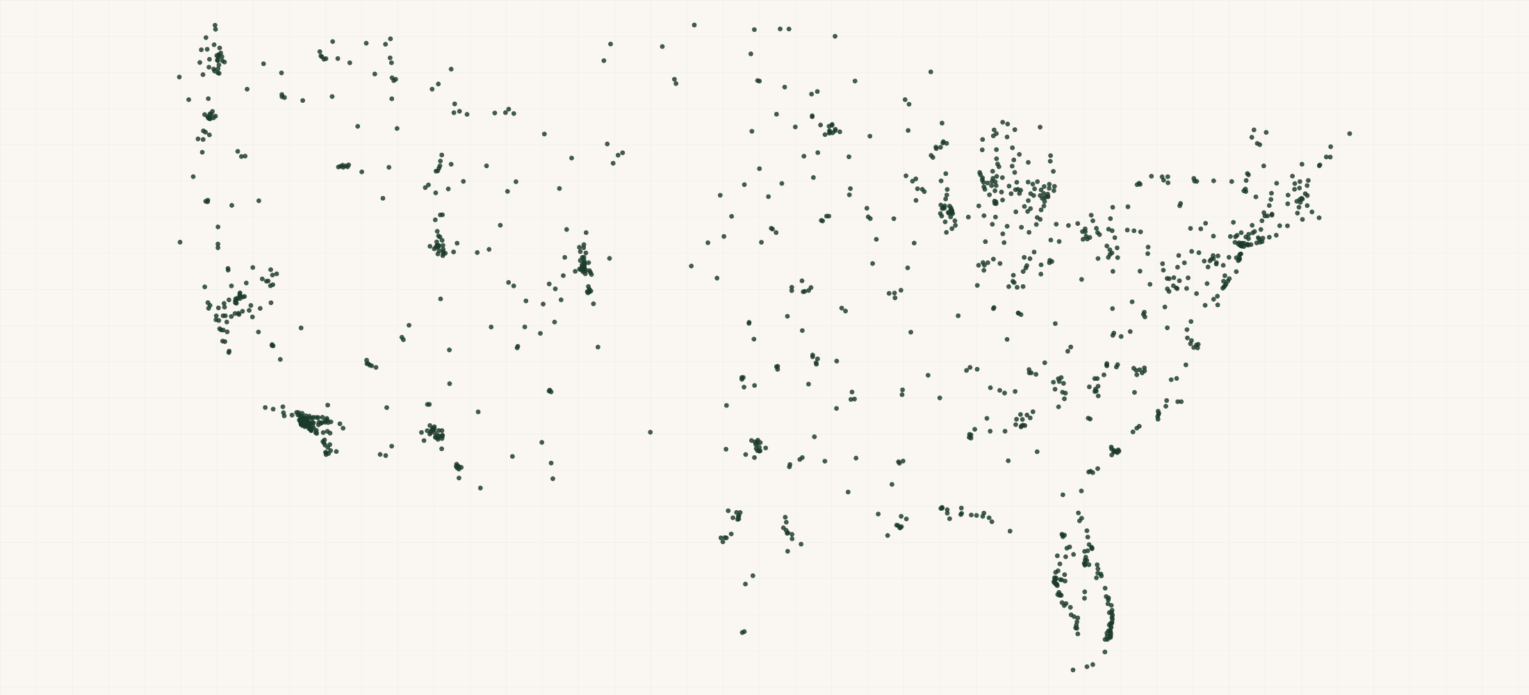 Map of where the Retrospec Retailers are