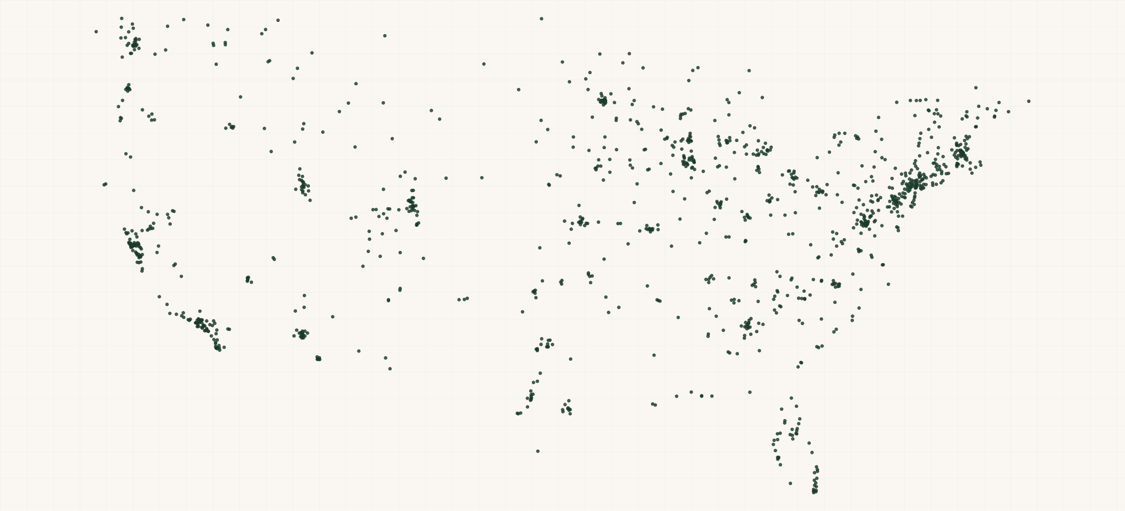 Map of where the Ritchey Retailers are