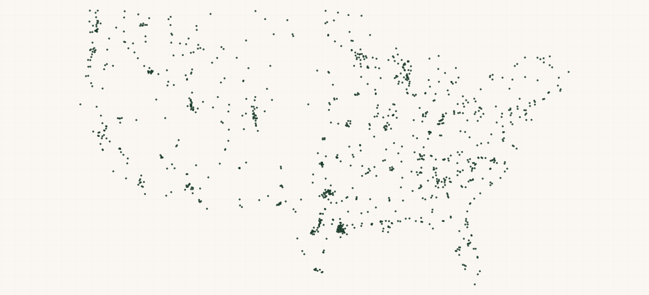 Map of where the Rocky Retailers are