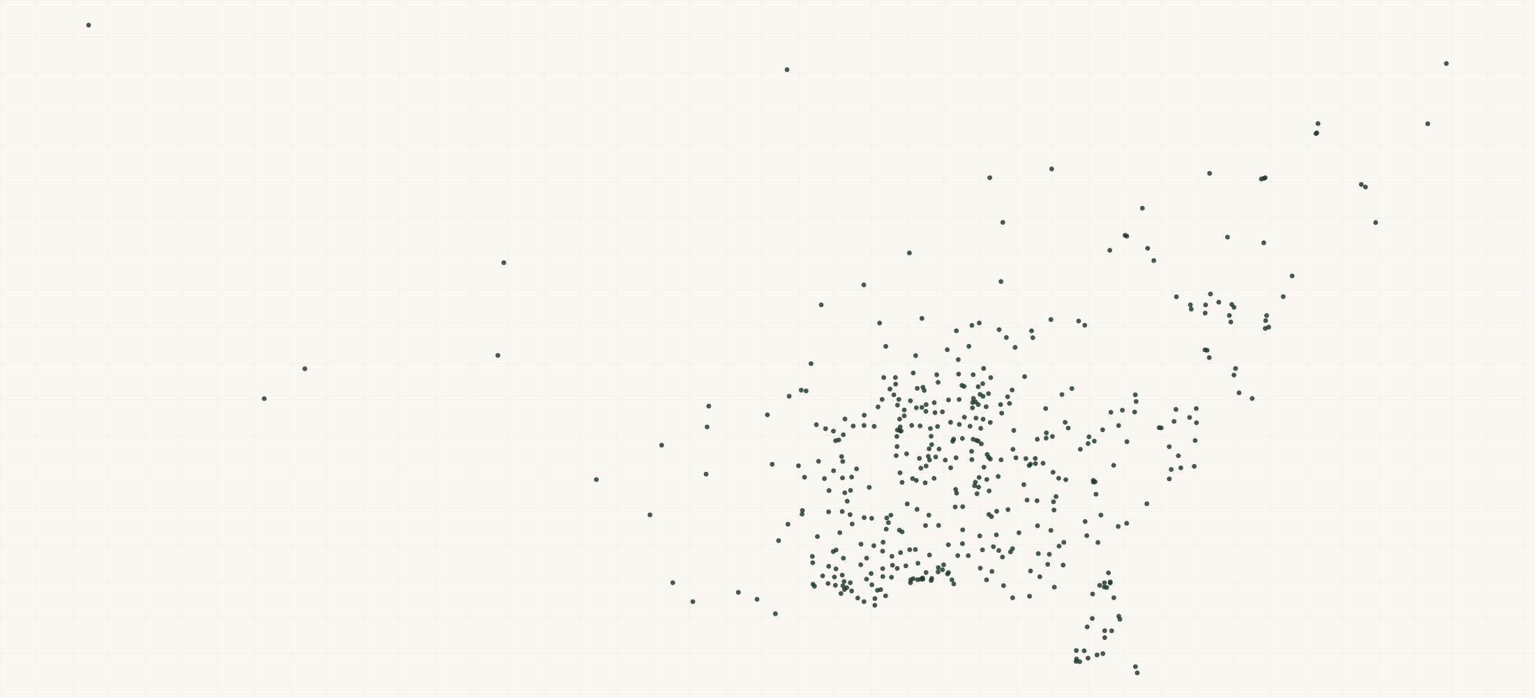 Map of where the Ronaldo Jewelry Retailers are