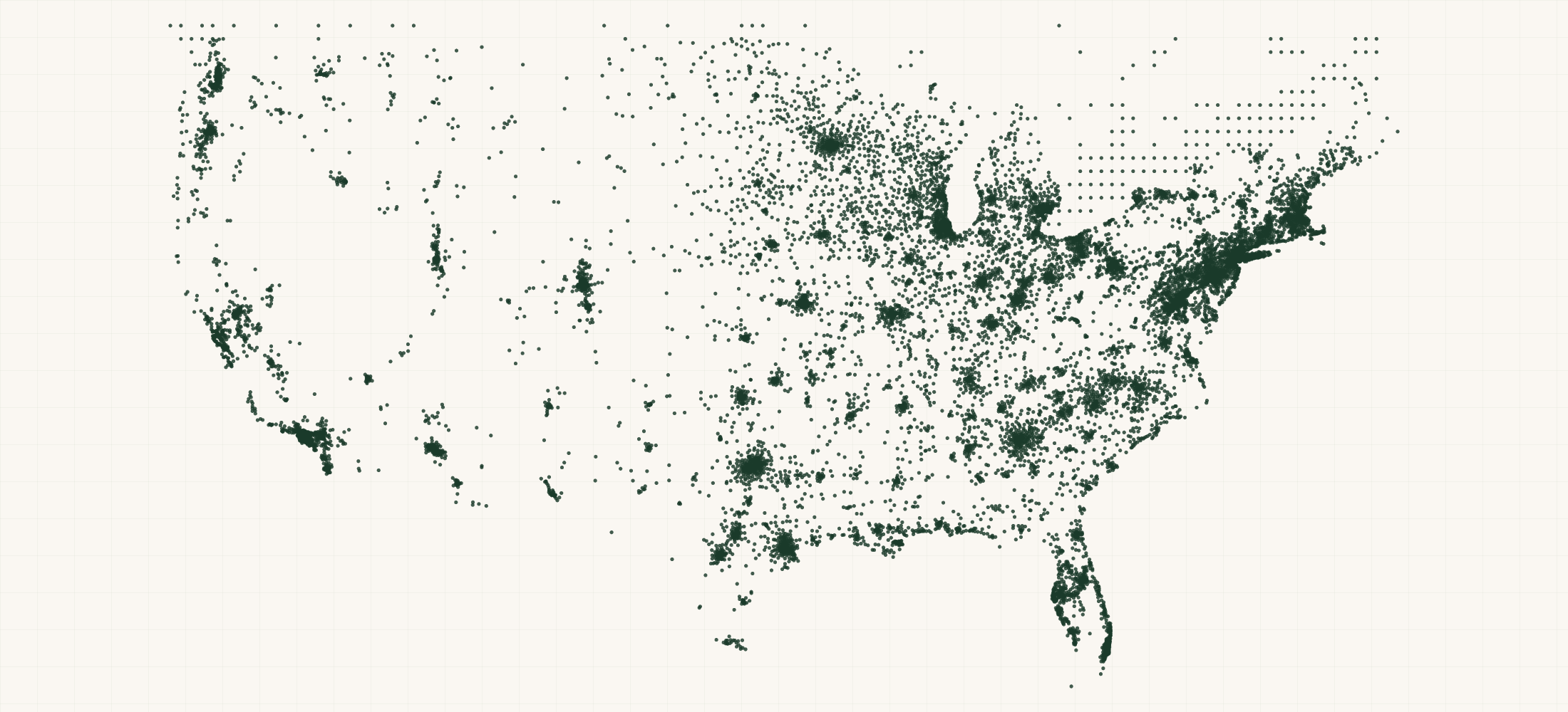 Map of where the US Roofing Contractors are
