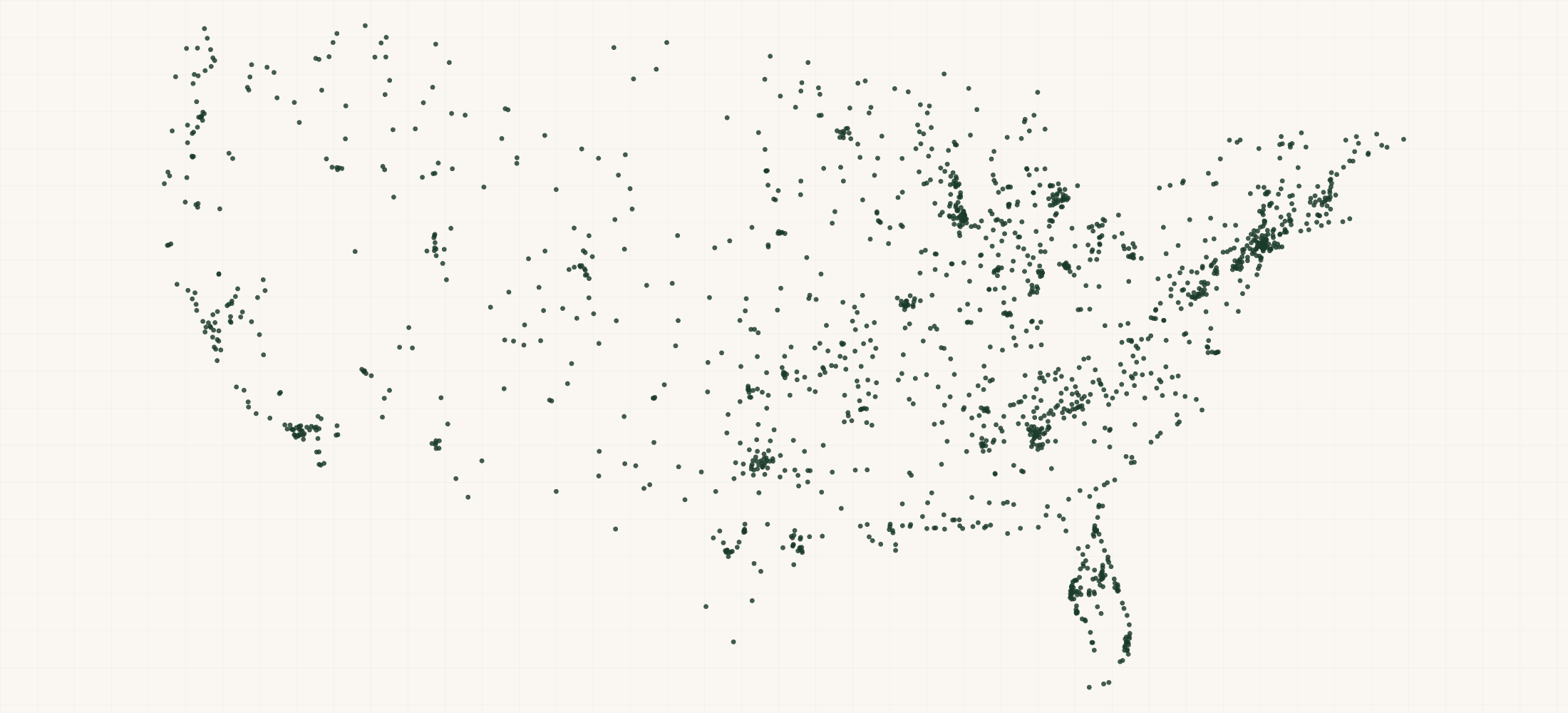 Map of where the Rootology Retailers are