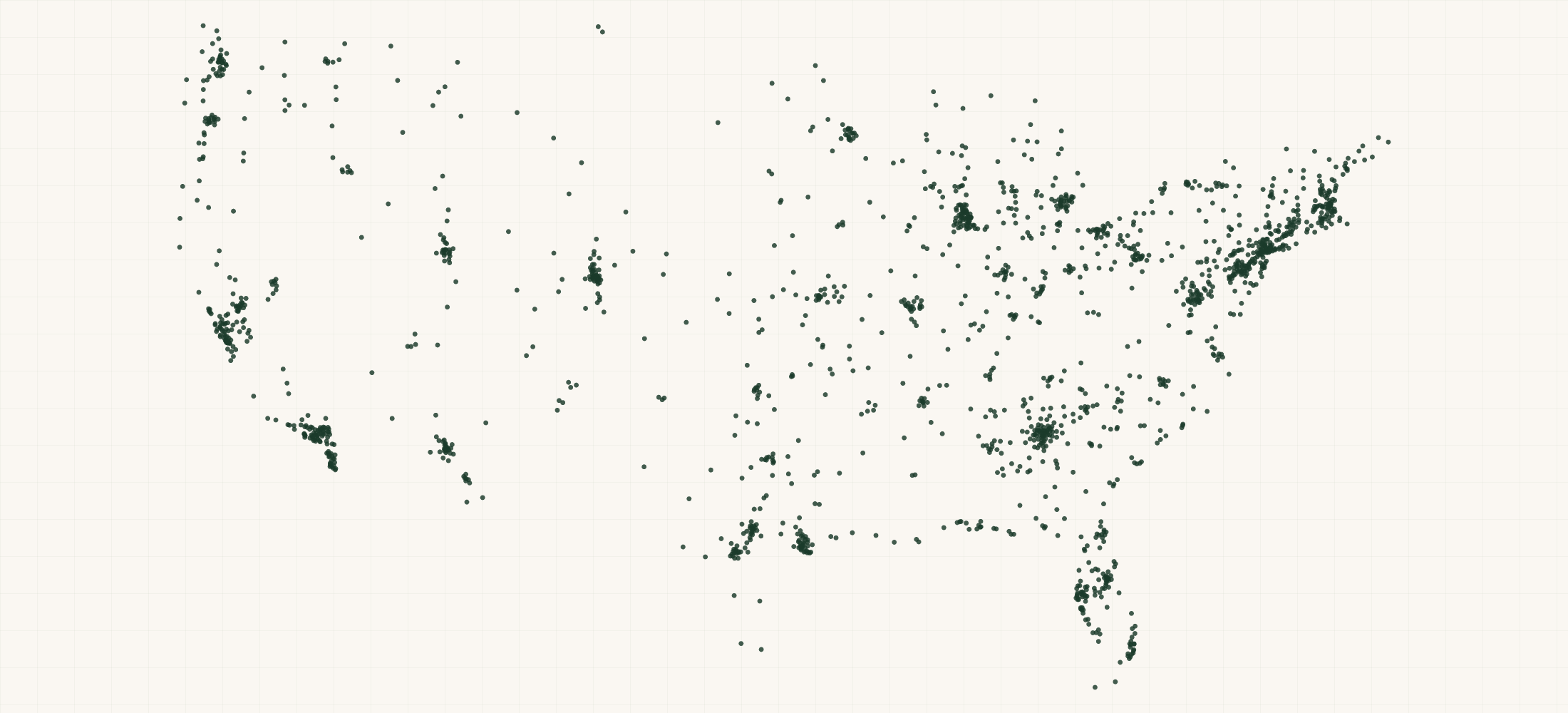 Map of where the ROVR Products Retailers are