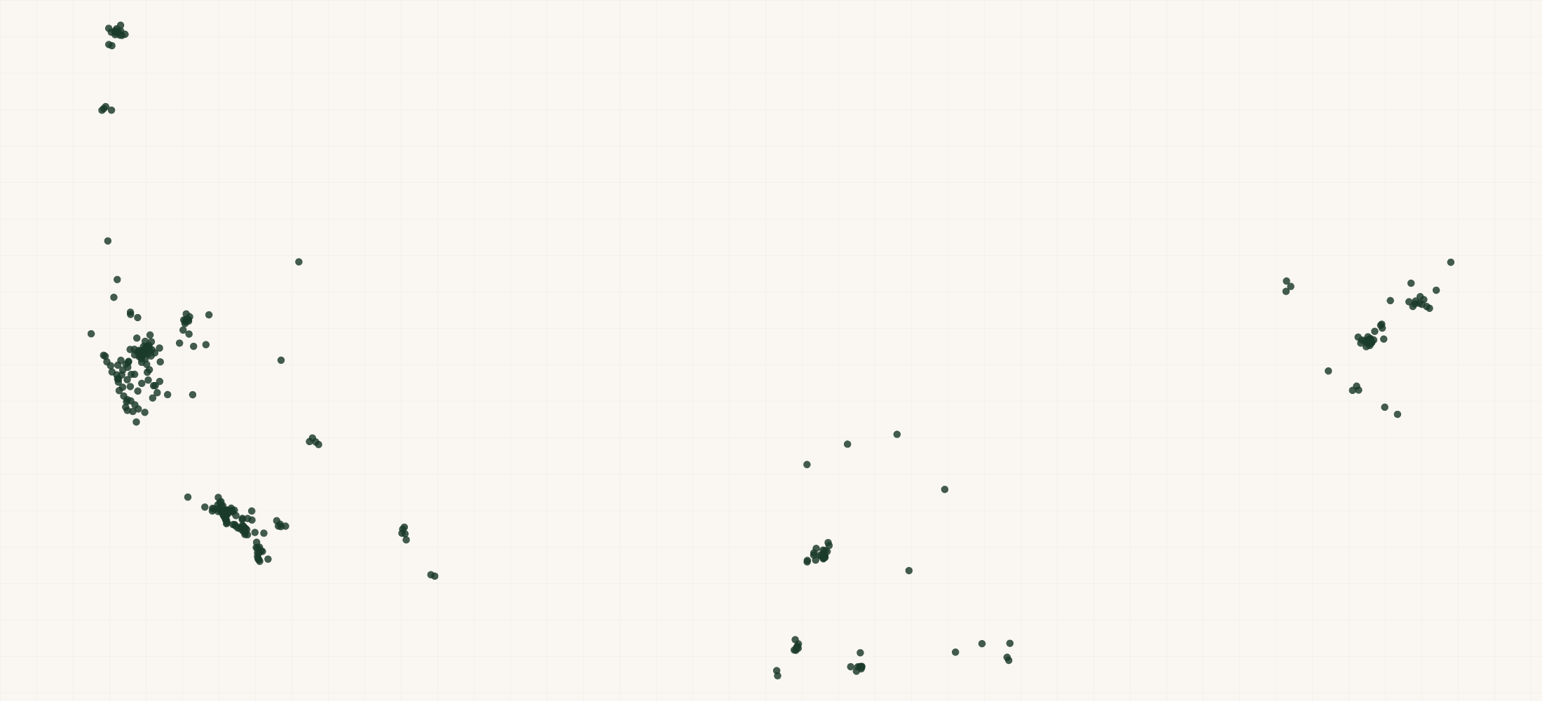 Map of where the Saiga Foods Retailers are