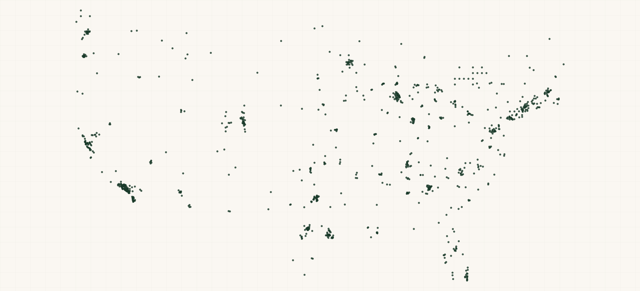 Map of where the SALT Optics Retailers are