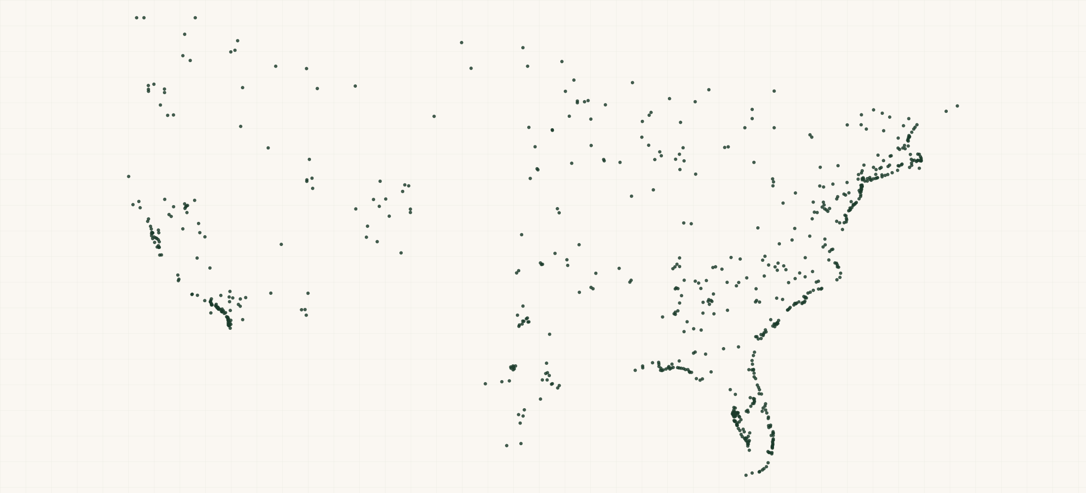 Map of where the Sand Cloud Retailers are