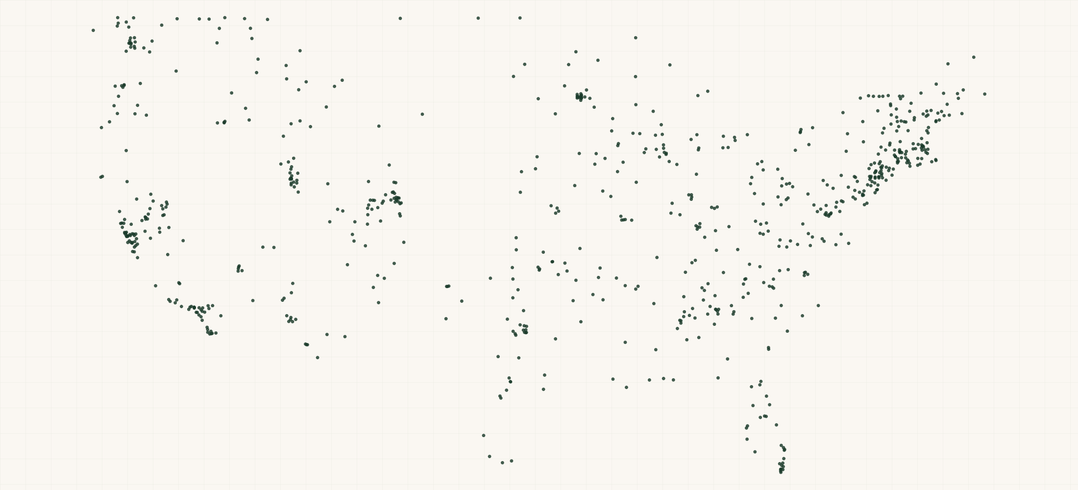 Map of where the Santa Cruz Bicycles Retailers are