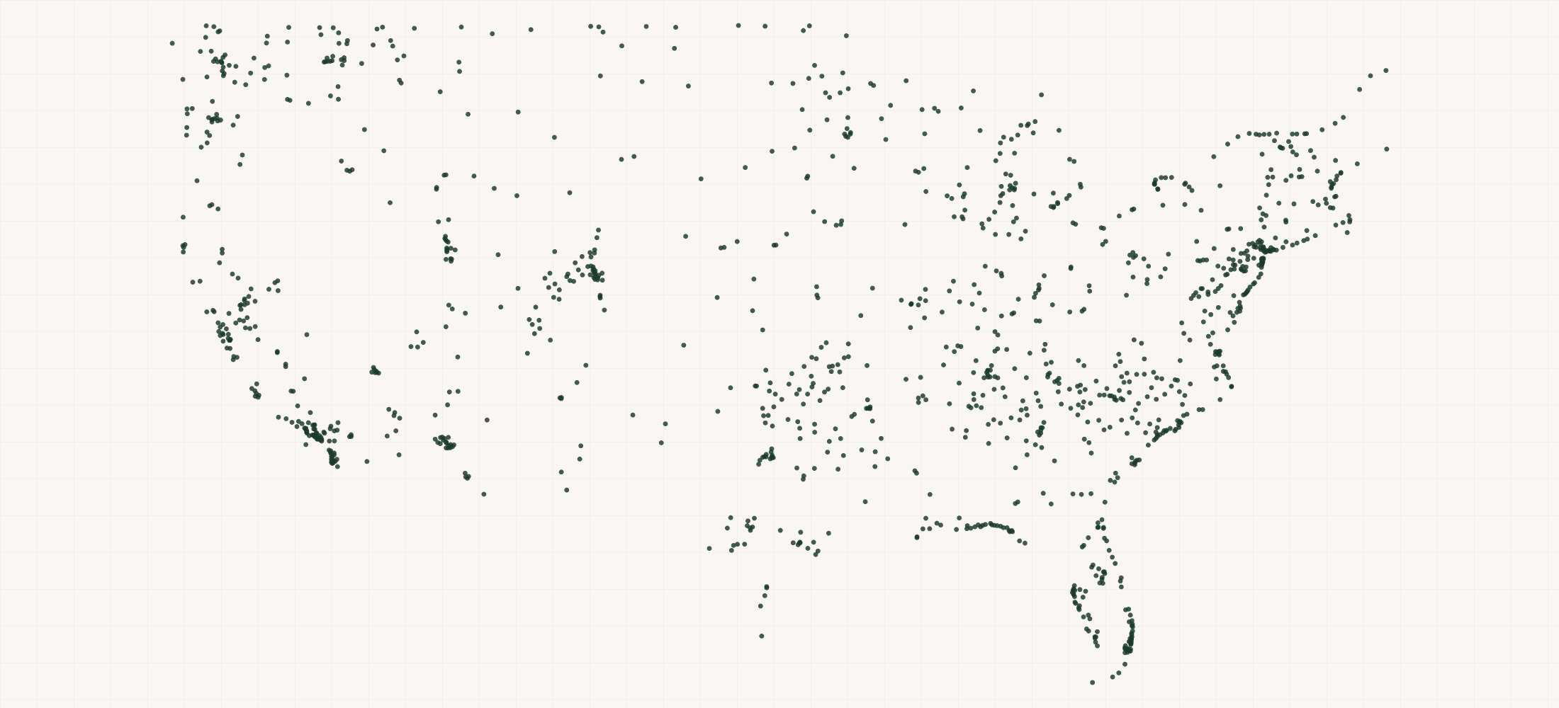 Map of where the Sanuk Retailers are