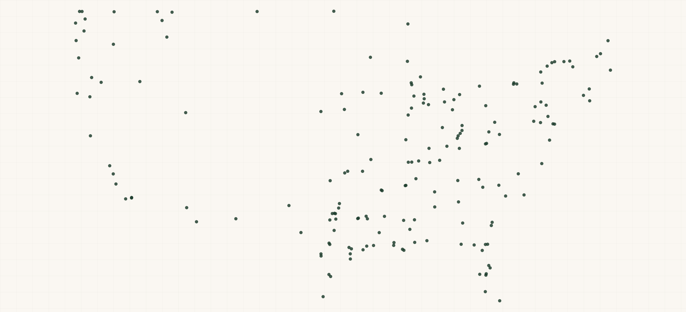 Map of where the SANY Dealers are