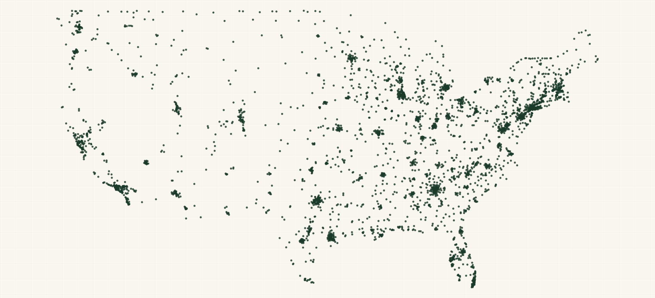 Map of where the Saucony Retailers are