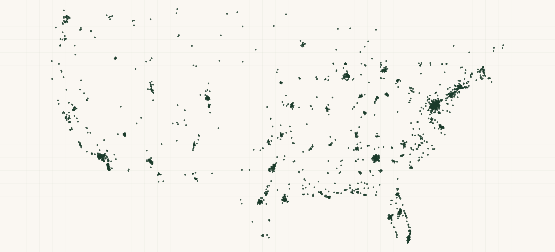 Map of where the SBA 8(a)-Certified Federal Contractors are