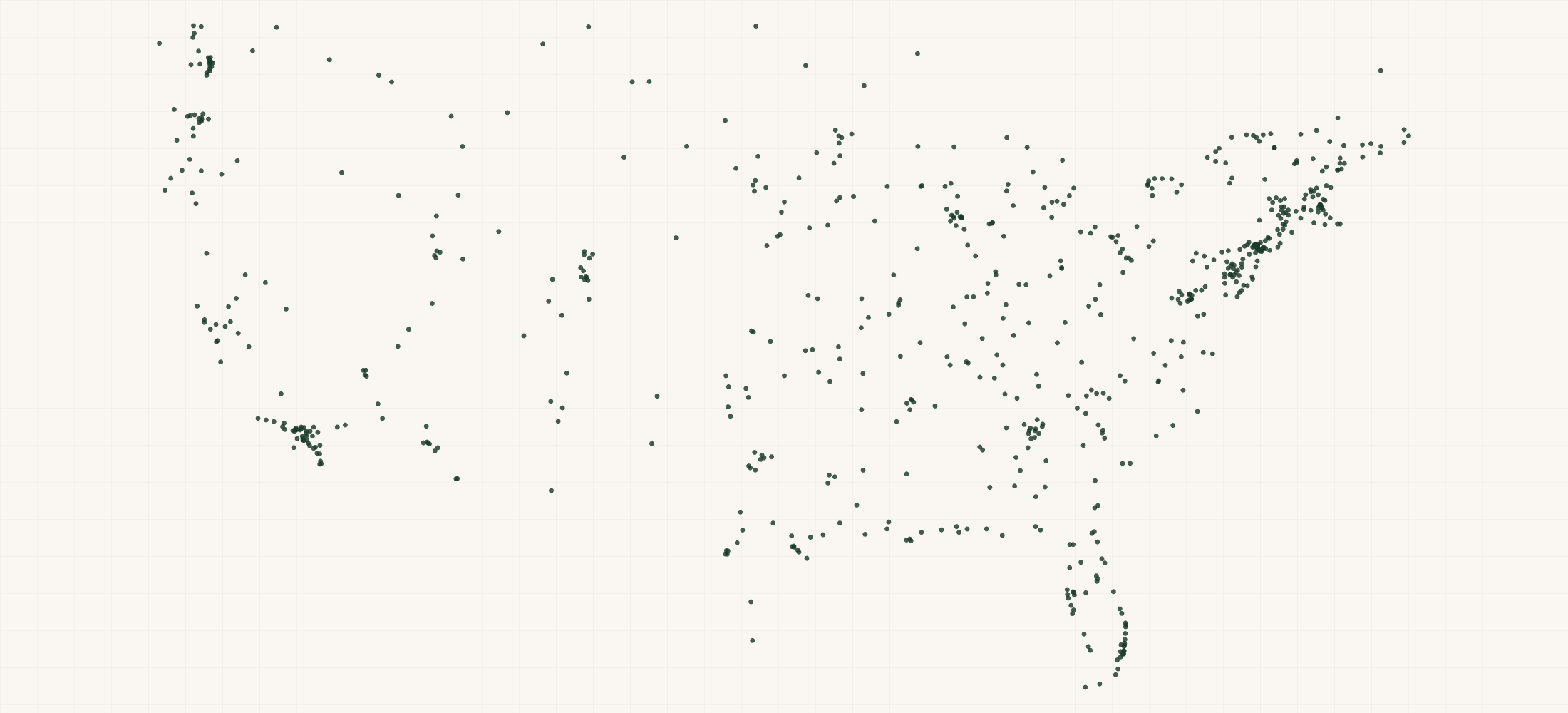 Map of where the SCUBAPRO Retailers are